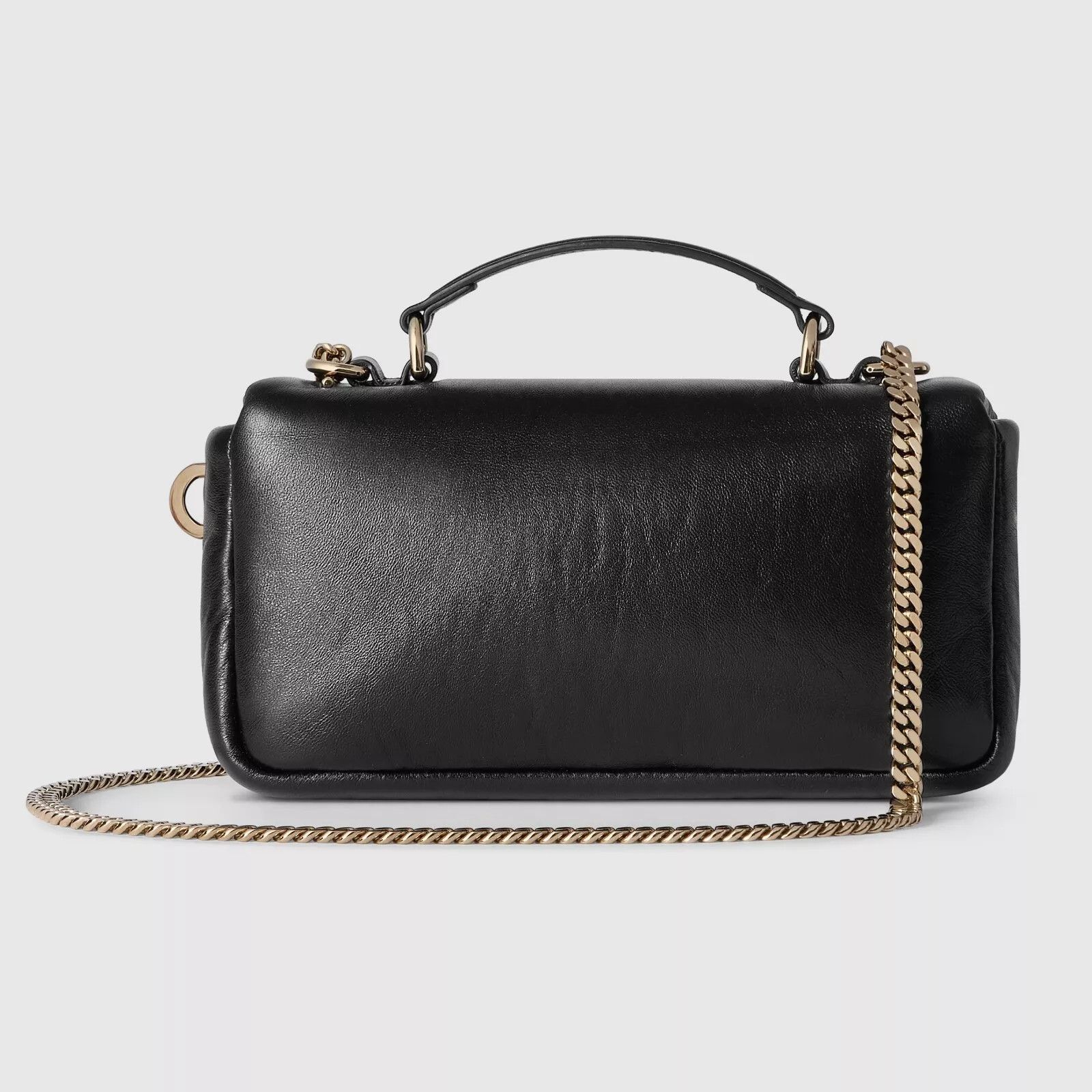 Gucci GUCCI GG Small Black Leather Top Handle New Authentic Size ONE SIZE - 3 Thumbnail