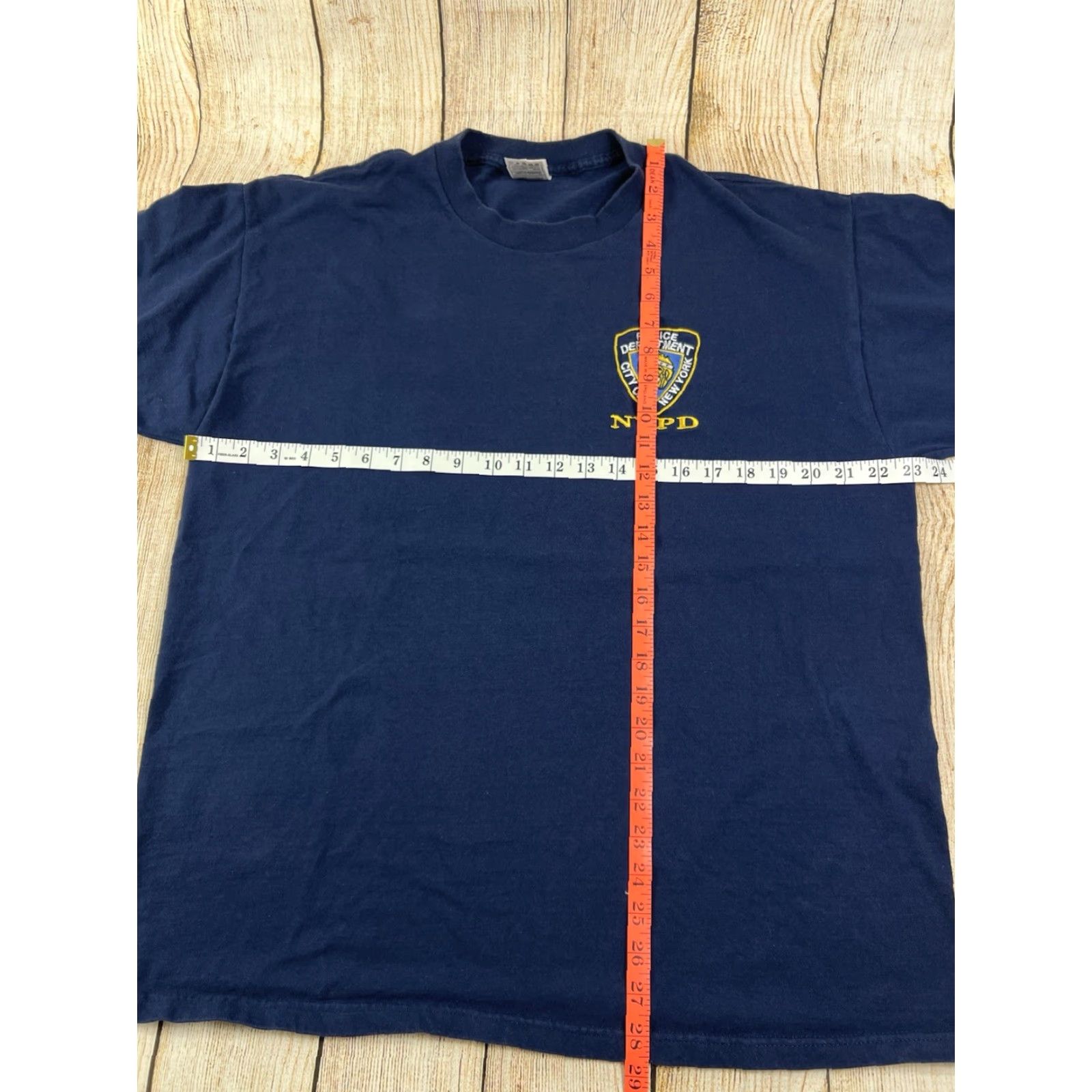 Fruit Of The Loom VINTAGE NYPD New York Police Embroidered Blue T Shirt XL Men Regular Size 90s Fruit of the Loom Mens Size US XL / EU 56 / 4 - 5 Thumbnail