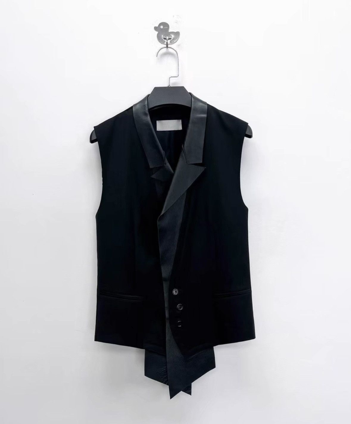 Dior Dior Black Wool and Leather Vest-2506 Size US S / EU 44-46 / 1 - 1 Thumbnail