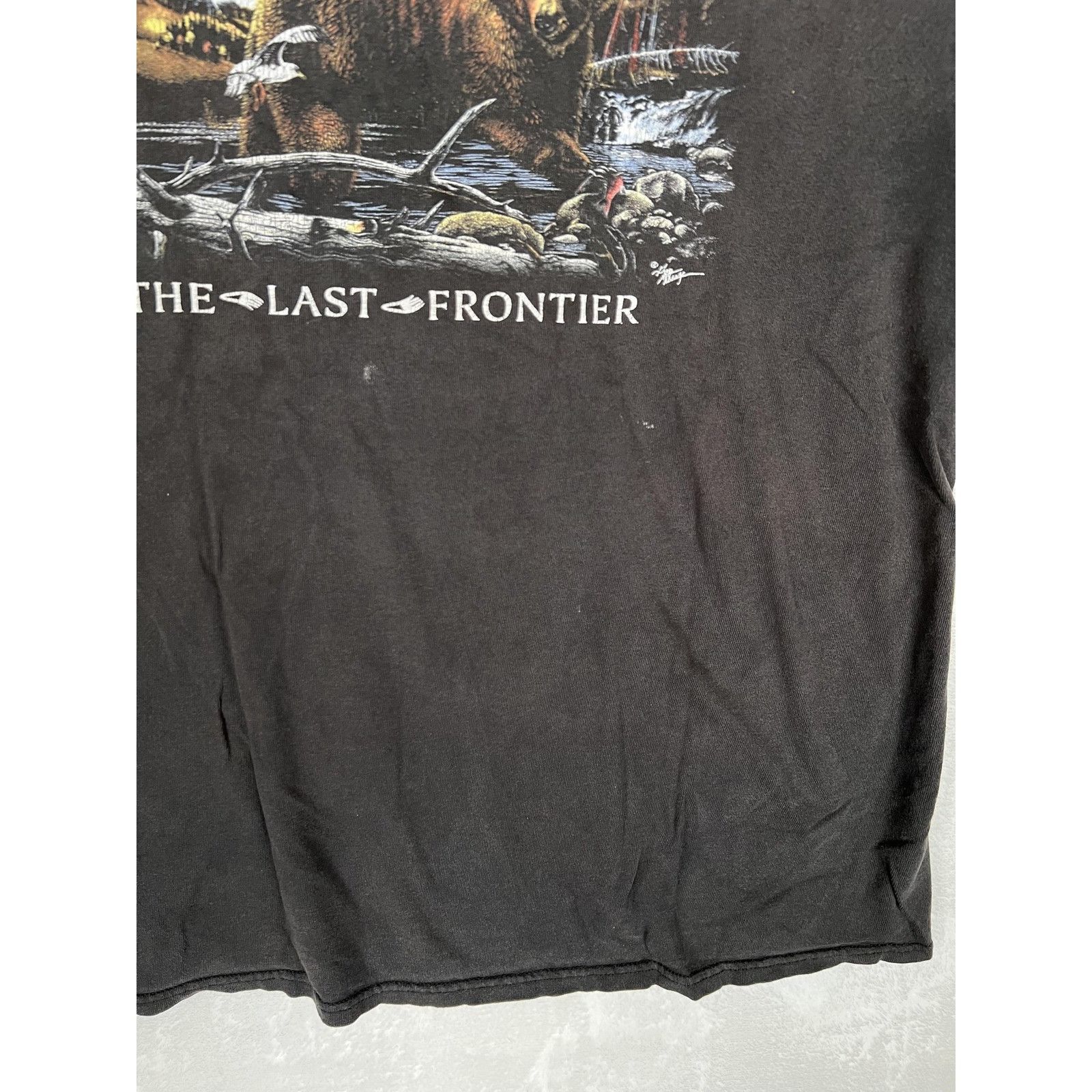 Other Vintage Alaska Bear T-Shirt Mens Large Black "The Last Front Size US L / EU 52-54 / 3 - 3 Thumbnail