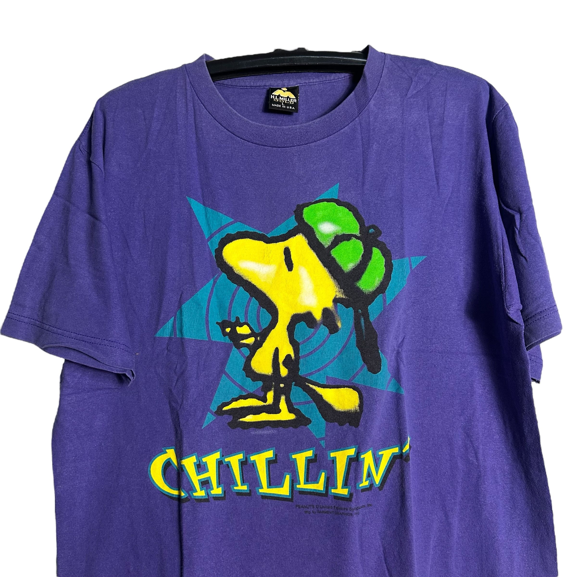 Peanuts 🔥RARE🔥Vintage 90s Peanut Snoopy Miller T-shirt Size US L / EU 52-54 / 3 - 2 Thumbnail