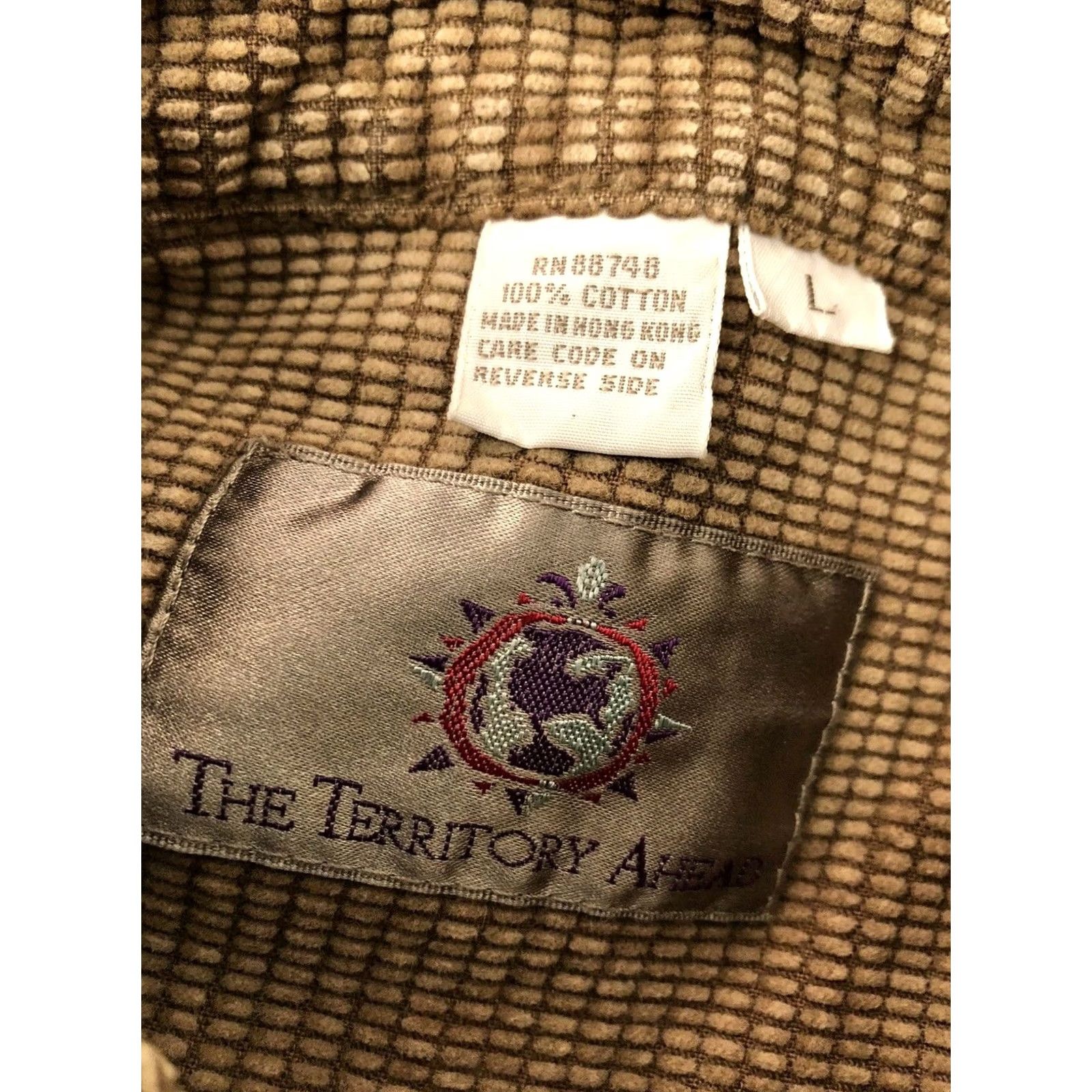 The Territory Ahead VINTAGE Territory Ahead Heavy Duty Mens L Brown Textured Camping Shirt Size US L / EU 52-54 / 3 - 8 Thumbnail