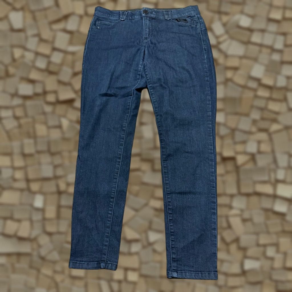 Vintage Mac and Me Jeans Women's 12 Black Denim Skinny Dark Wash Pockets 5-Pocket Inseam 28 Size 34" / US 12 / IT 48 - 1 Thumbnail