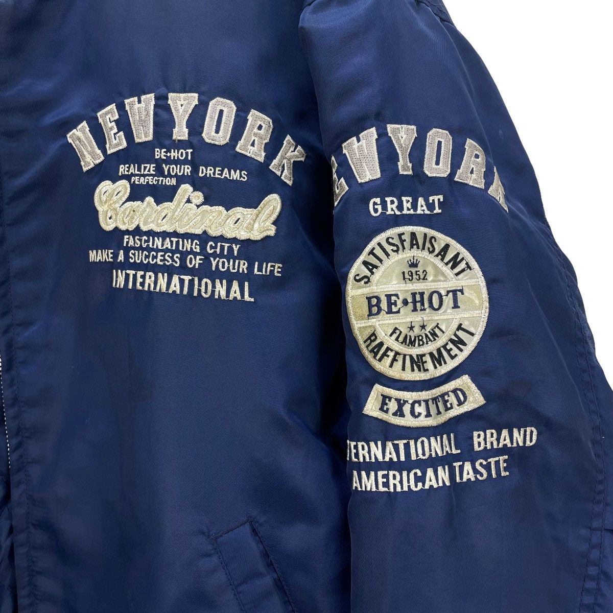 Vintage 💥Vintage Bomber Ma 1 Spellout New York Embroidered Logo Size US L / EU 52-54 / 3 - 9 Thumbnail