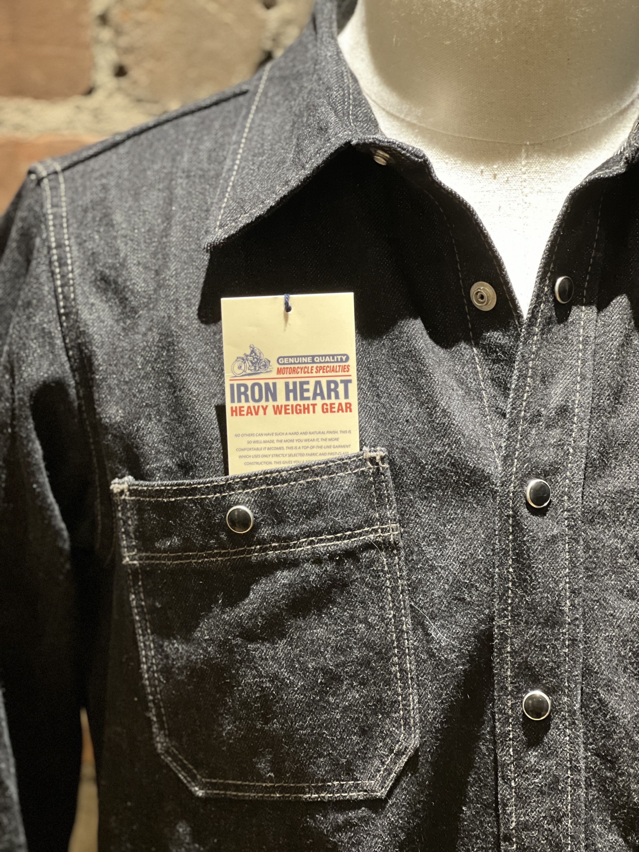 Iron Heart Iron Heart IHSH-326 12oz Selvedge Denim Work Shirt – Black Size US L / EU 52-54 / 3 - 6 Thumbnail