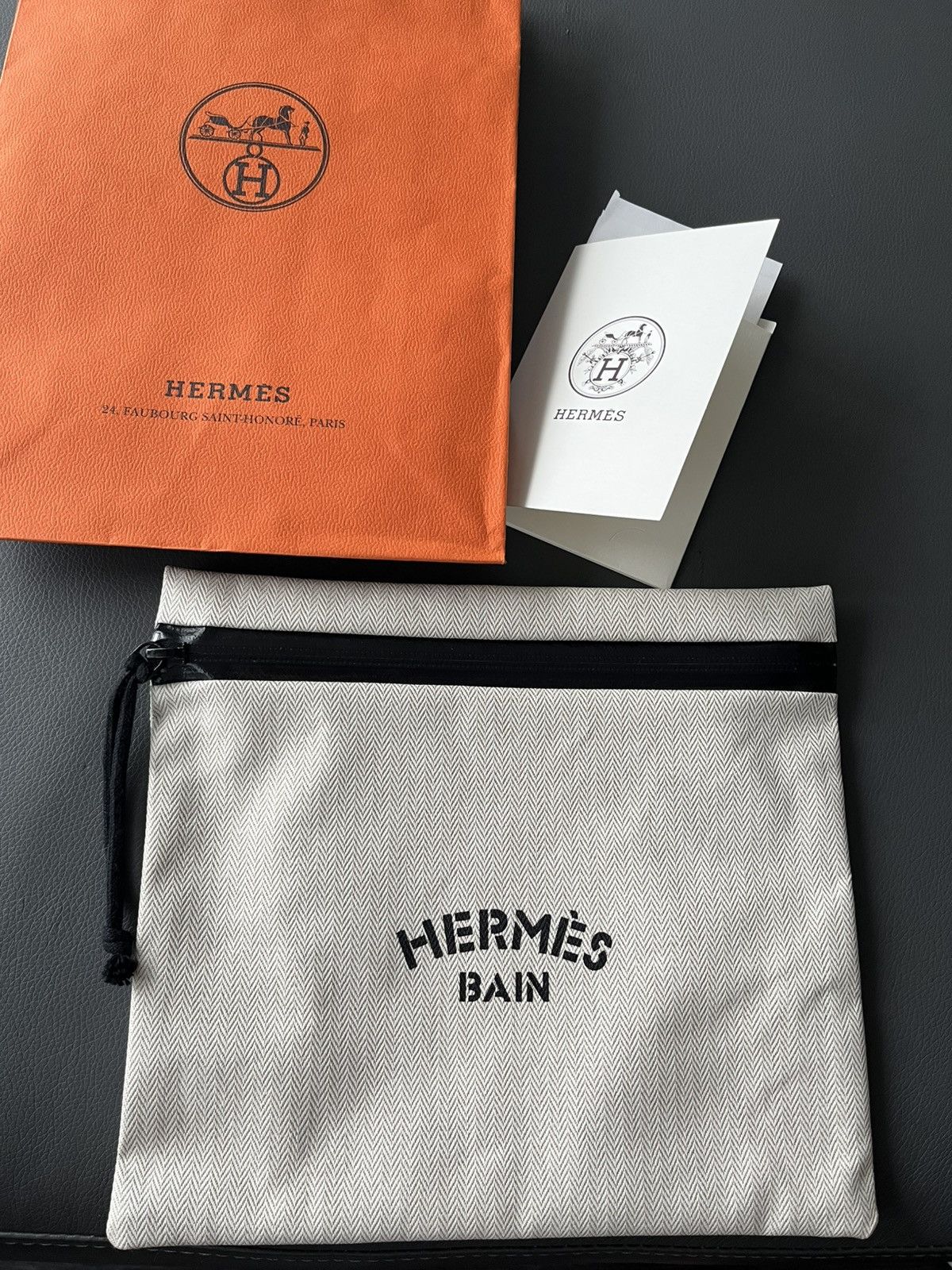 Hermes Limited Edition Hermes Logo Pouch Bag / Toilet Bag Size ONE SIZE - 3 Thumbnail