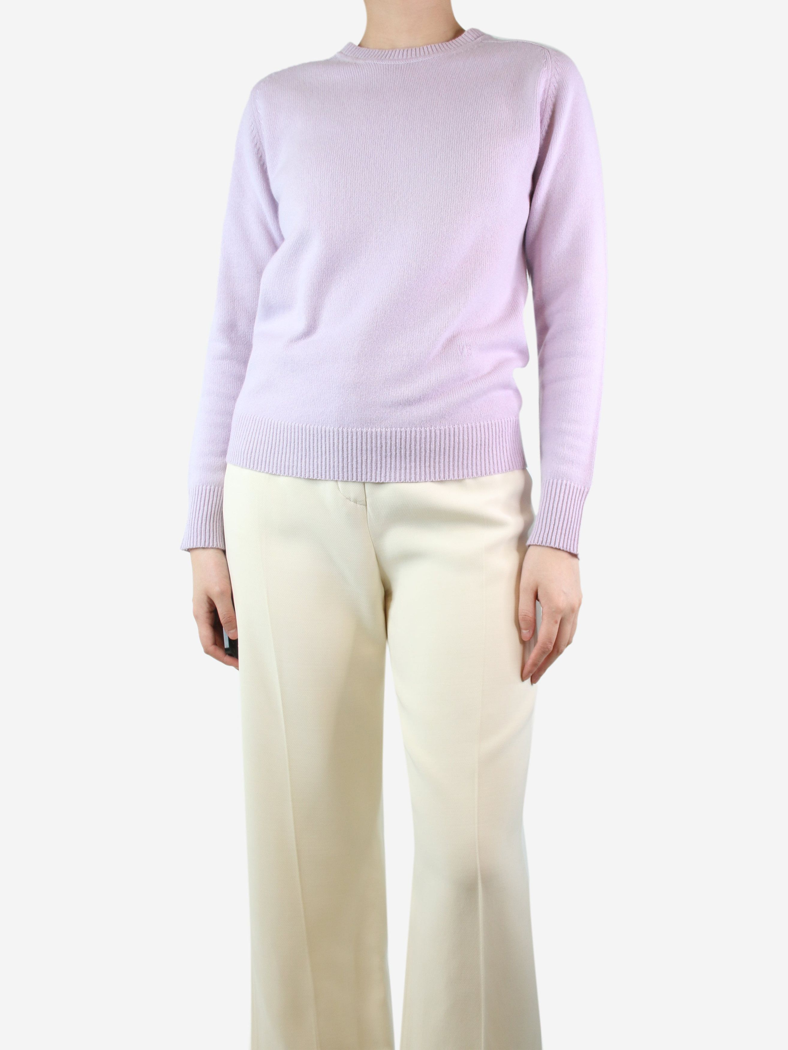 image of Victoria Beckham Lilac Crewneck Jumper - Size Uk 8, Women's