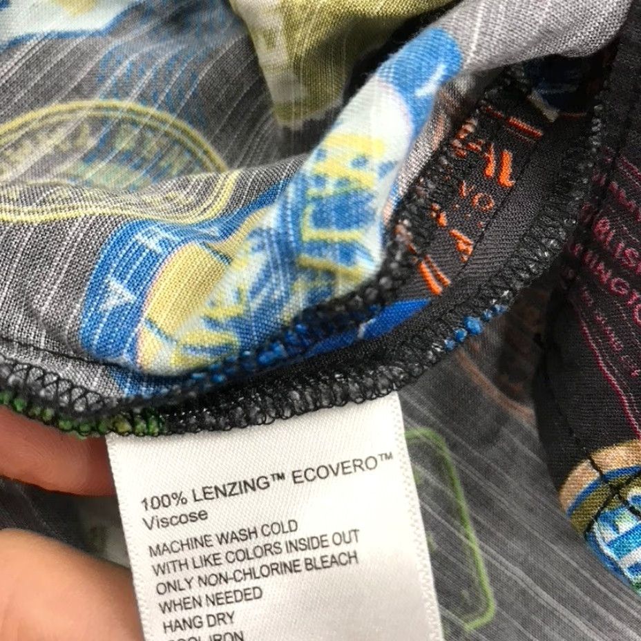 Tommy Bahama Tommy Bahama Shirt Mens Medium Black Passport Stamp Destination Camp Travel | Button-Up | Beach Theme | Casual Travel Shirt Mens M Black Size US M / EU 48-50 / 2 - 7 Thumbnail