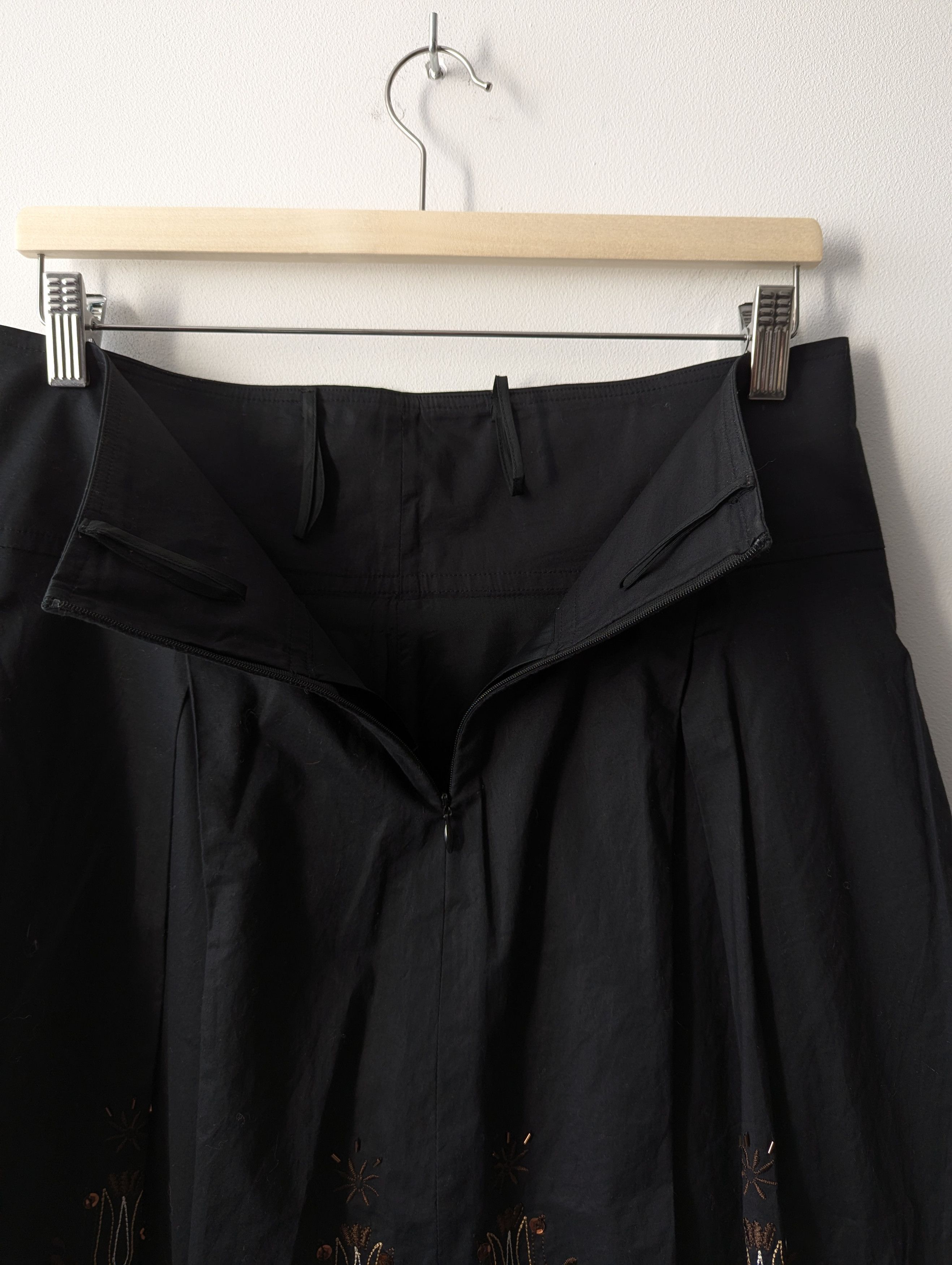 Other Apriori Embroidered Cotton Midi Skirt Black Boho Millenium Size 30" / US 8 / IT 44 - 9 Thumbnail