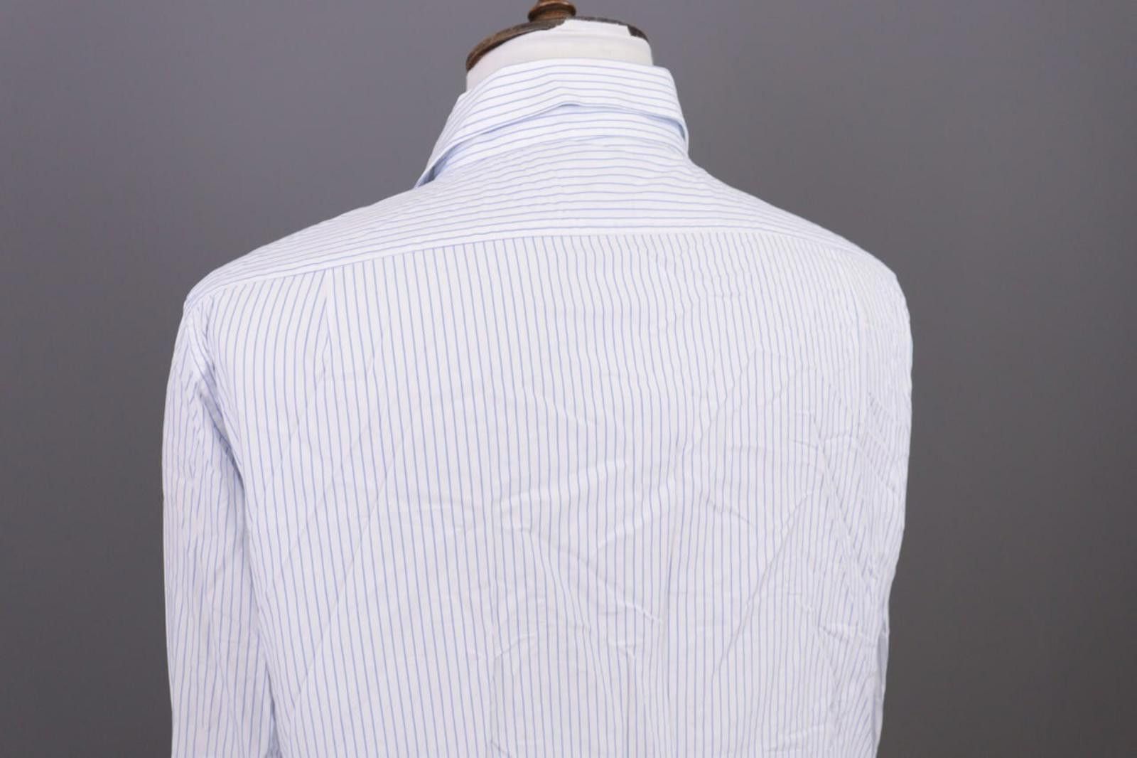 Designer Boggi Milano Regular Fit Pinstre Down Shirt Size 46 / 18 1/2 Size US M / EU 48-50 / 2 - 11 Thumbnail