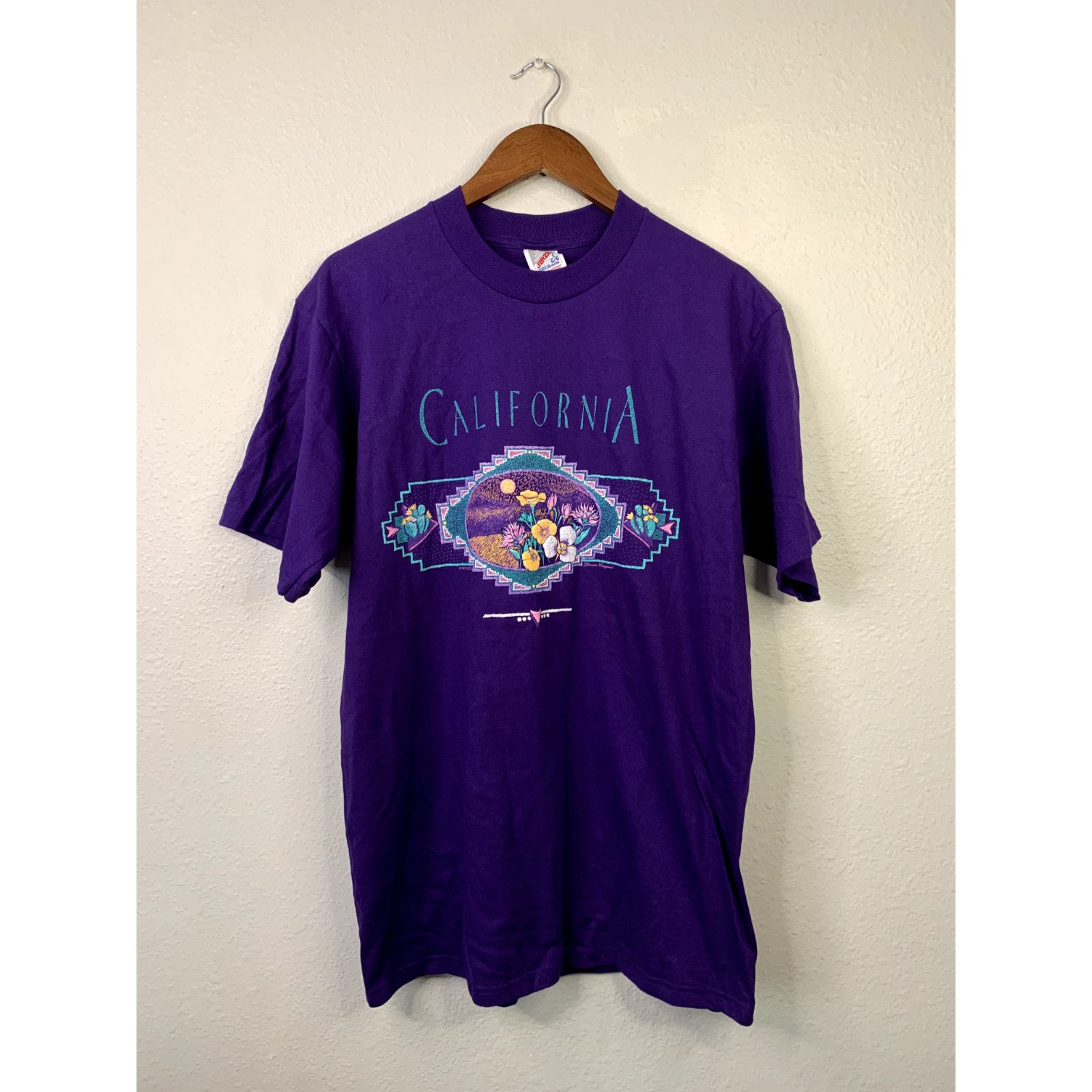 Jerzees Vintage California Shirt Flowers Graphic T-shirt VTG 1994 L Size US L / EU 52-54 / 3 - 1 Thumbnail