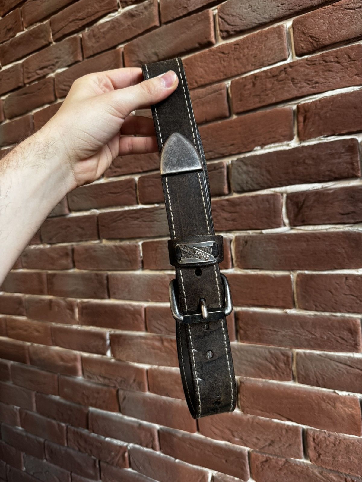 Japanese Brand Vintage Leather Brown Belt Avant Garde Punk Rock Metal Hype Size ONE SIZE - 1 Thumbnail