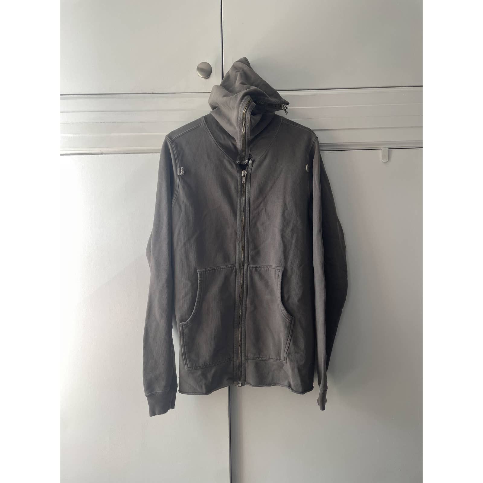 Pre-owned Rick Owens Og Strap Gimp Hoodie In Dust