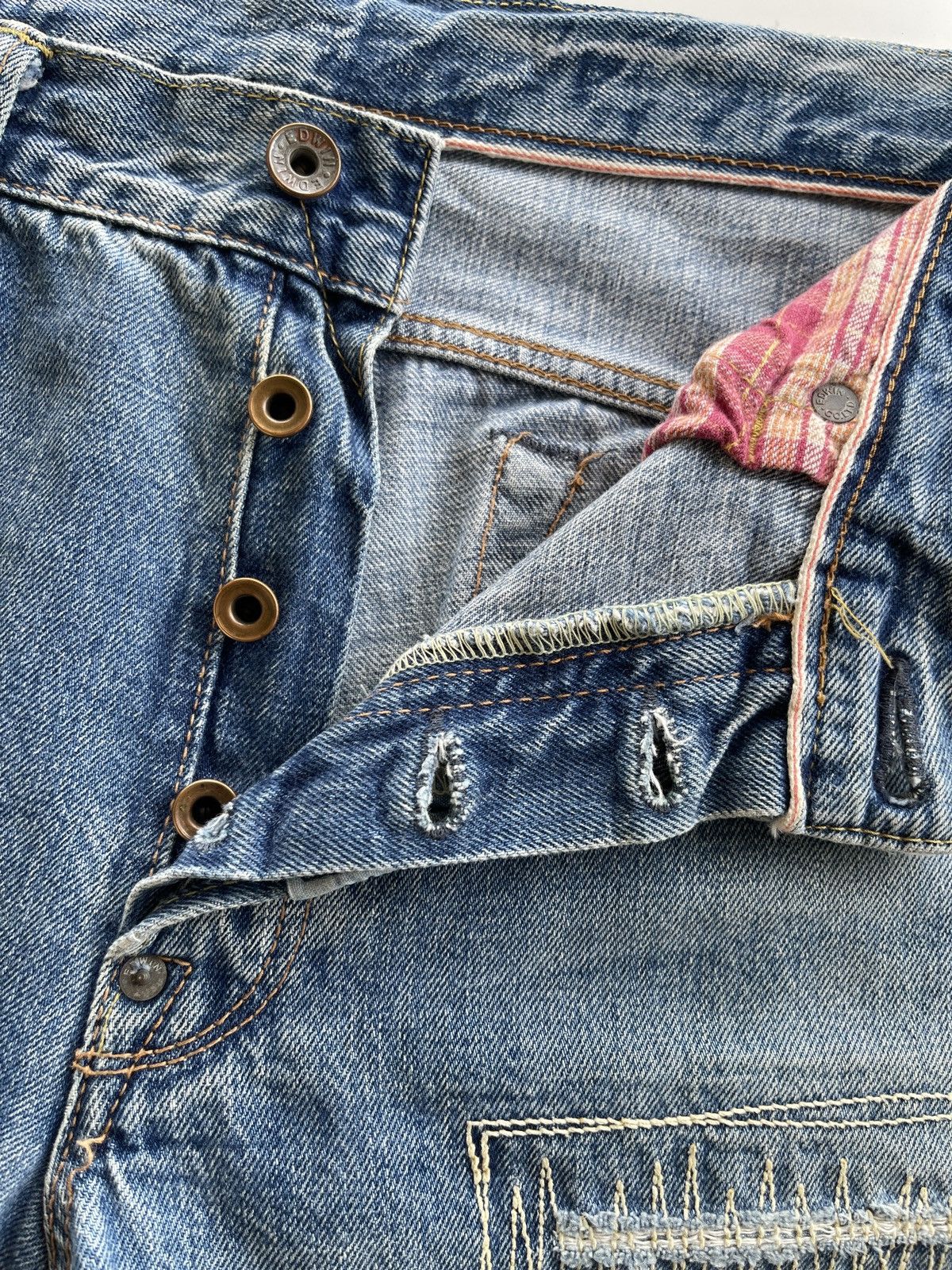 Vintage Vintage Edwin 505 Selvedge Mudwash Anniversary Denim Size US 32 / EU 48 - 12 Thumbnail