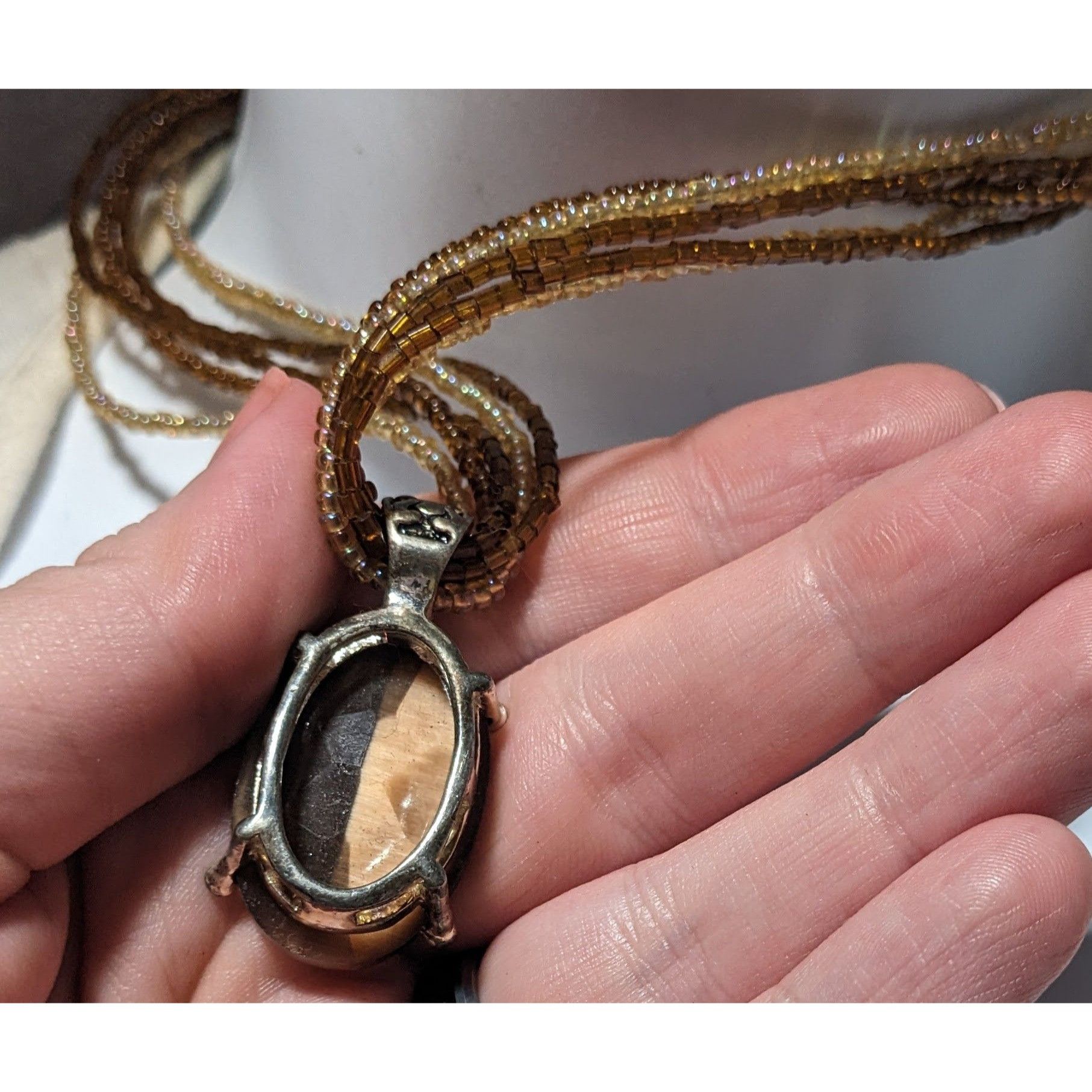 Other Premier Designs Vintage Brown Glass Pendant Necklace Size ONE SIZE - 10 Thumbnail