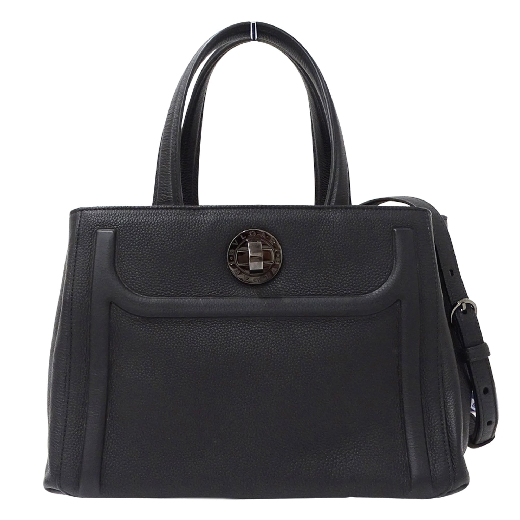 Bvlgari BVLGARI Women's Handbag, Brand Name, Handbag/Shoulder Bag, 2-way, Leather, Black Size ONE SIZE - 1 Thumbnail