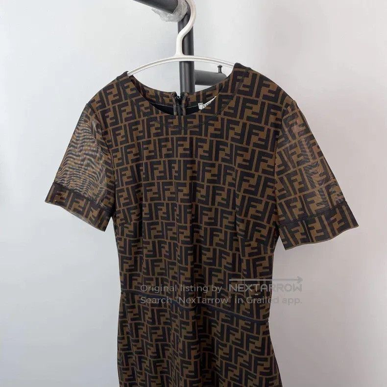 Fendi Fendi Acrylic Knit Dress - Brown Size XS / US 0-2 / IT 36-38 - 3 Thumbnail