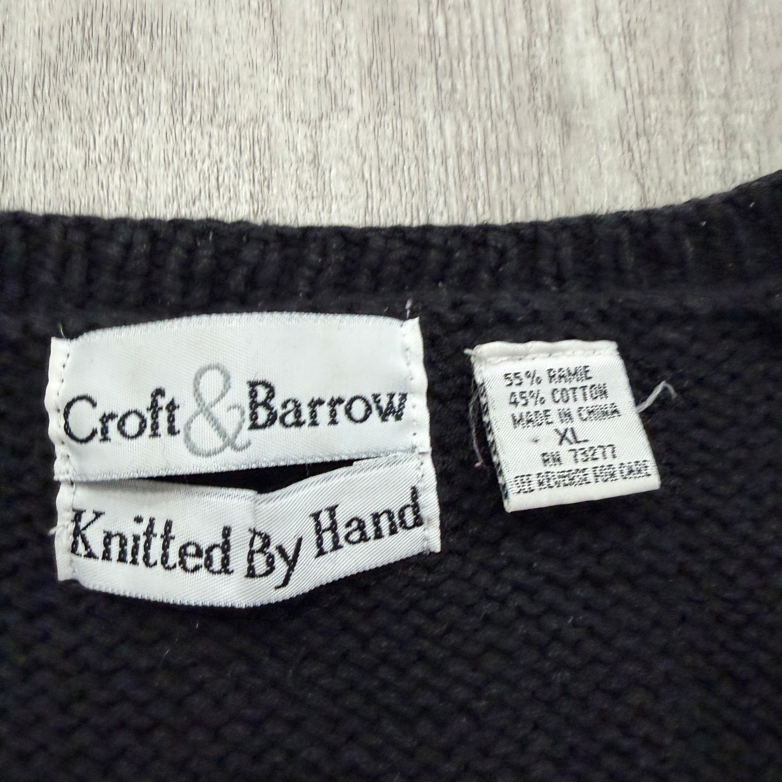 Vintage Croft & Barrow Teacher Sweater Vest Cardigan XL 90s