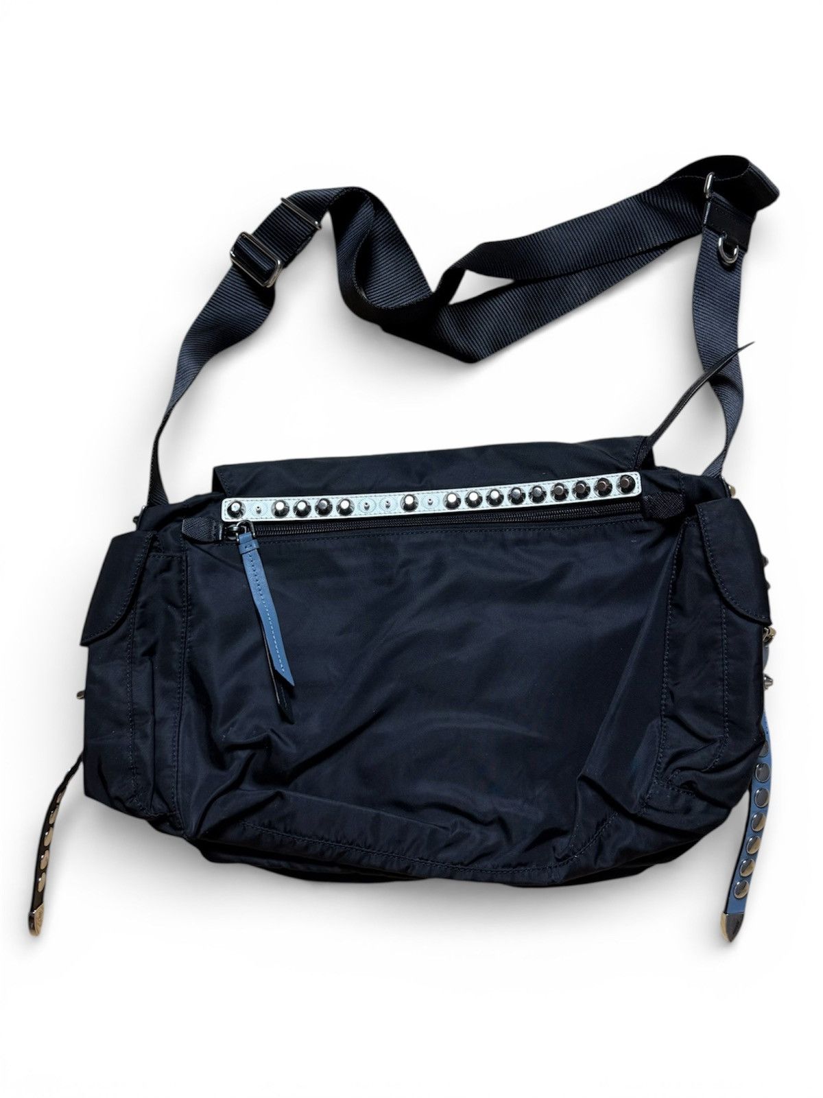 Prada Nylon Vela Studded Messenger Bag Size ONE SIZE - 5 Thumbnail
