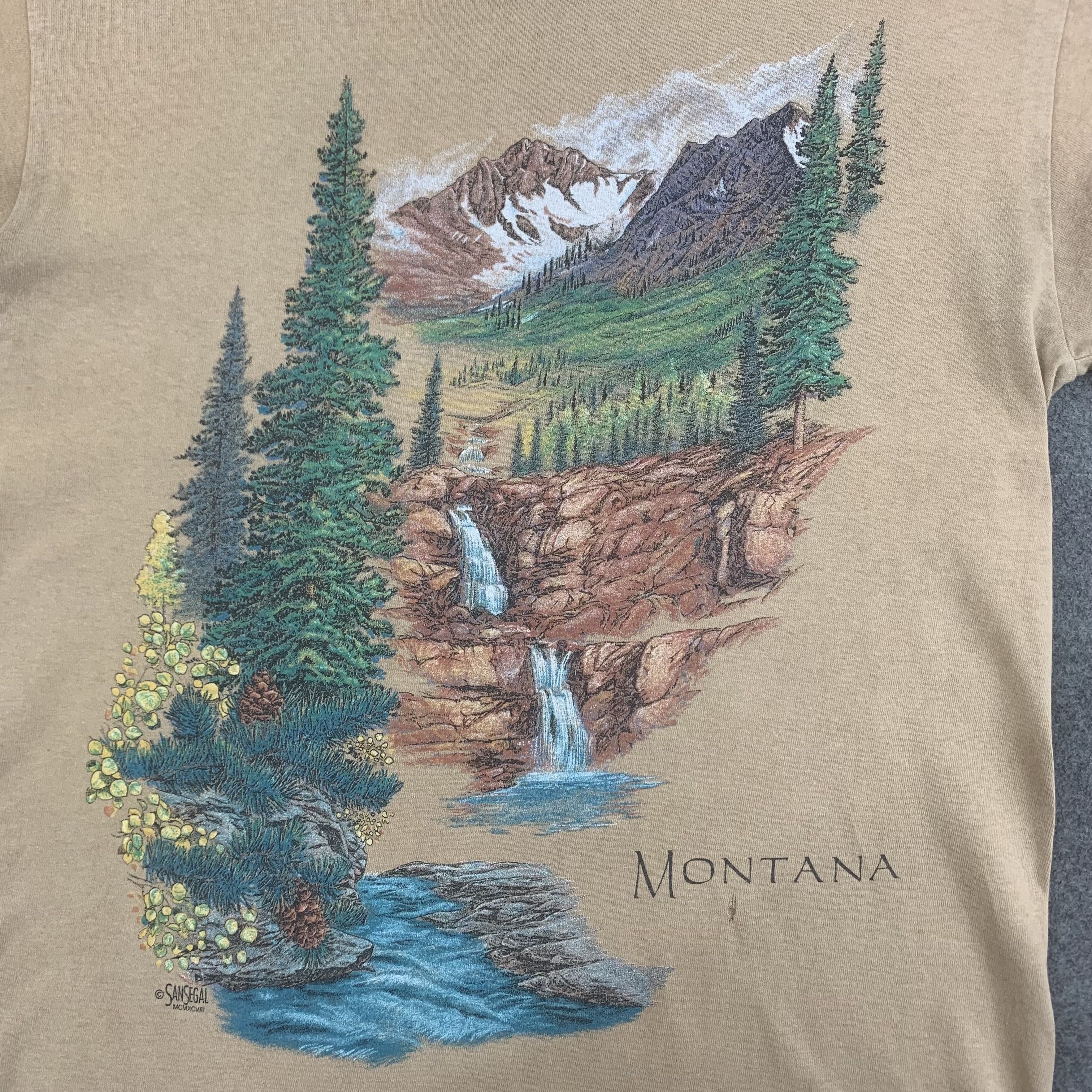 Vintage Vintage Montana Sansegal Tee Shirt - R012 Size US M / EU 48-50 / 2 - 2 Thumbnail