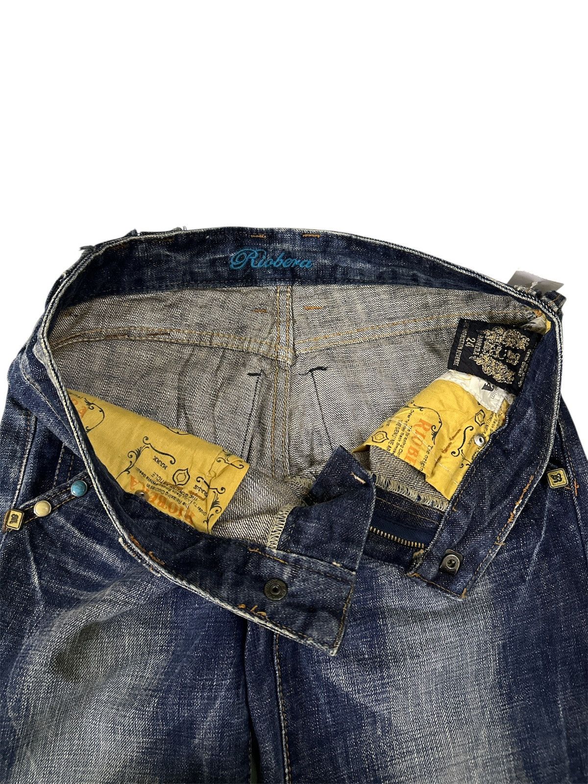 GOA 2000s Riobera Washed Studded Flare Goa Lgb Y2K Style Jeans Size US 29 - 6 Thumbnail