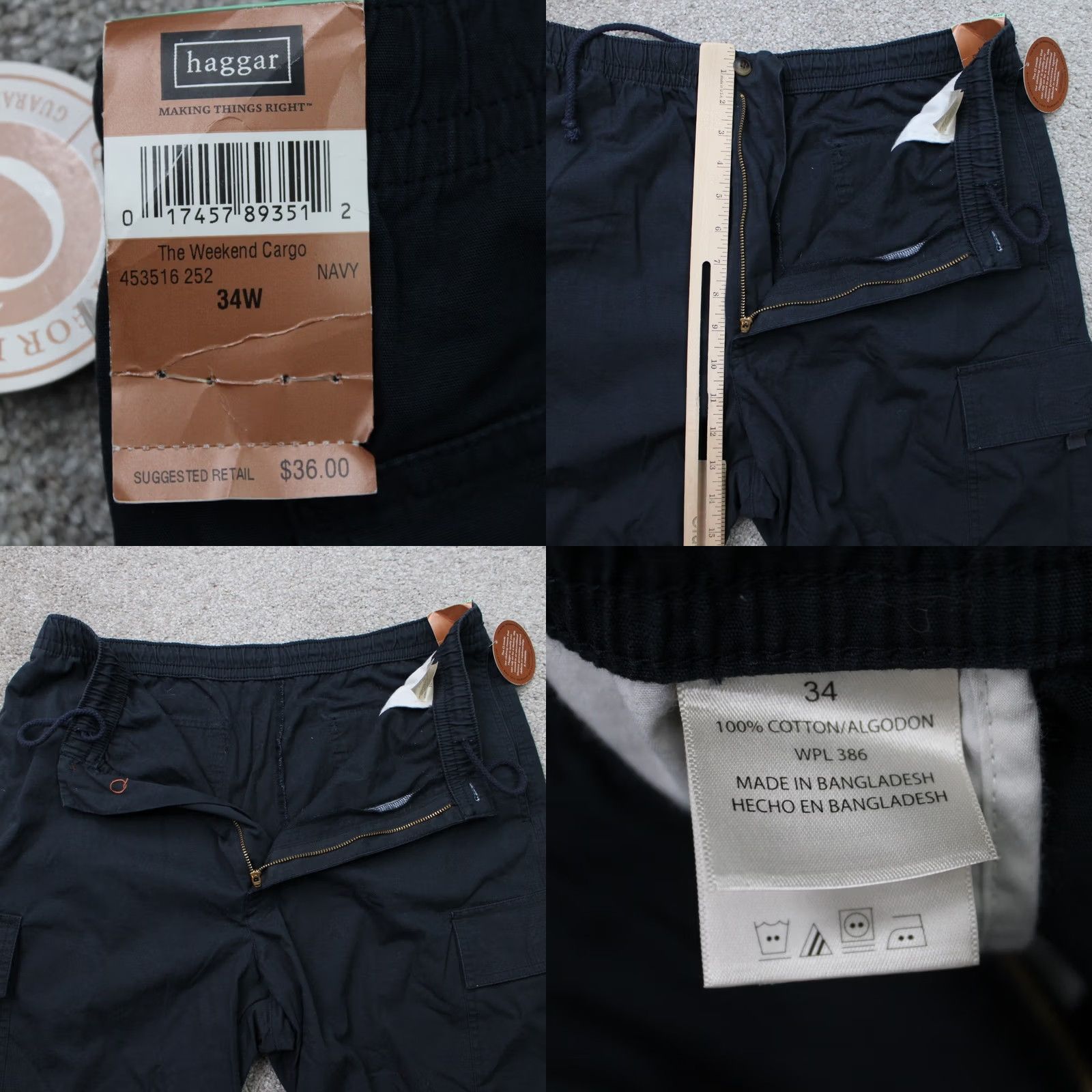 Haggar Haggar Navy Blue Chino Shorts 34 Men NWT 9" Inseam Flat Front Pockets Regular Fit Casual Microfiber Cotton Polyester Size US 34 / EU 50 - 8 Thumbnail