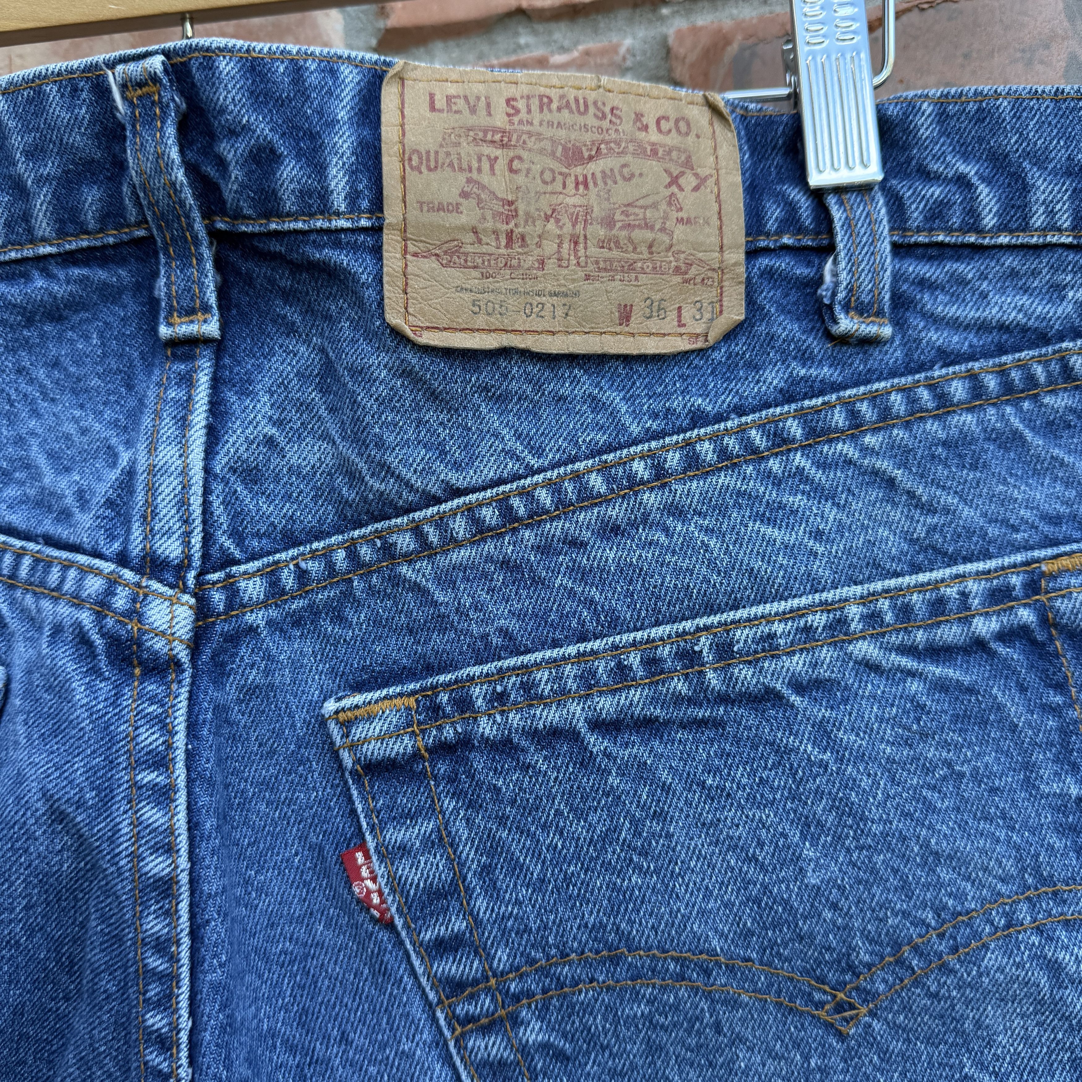 Levi's Vintage 80s Levis 505 Blue Denim Made in USA Jeans Size US 34 / EU 50 - 3 Thumbnail