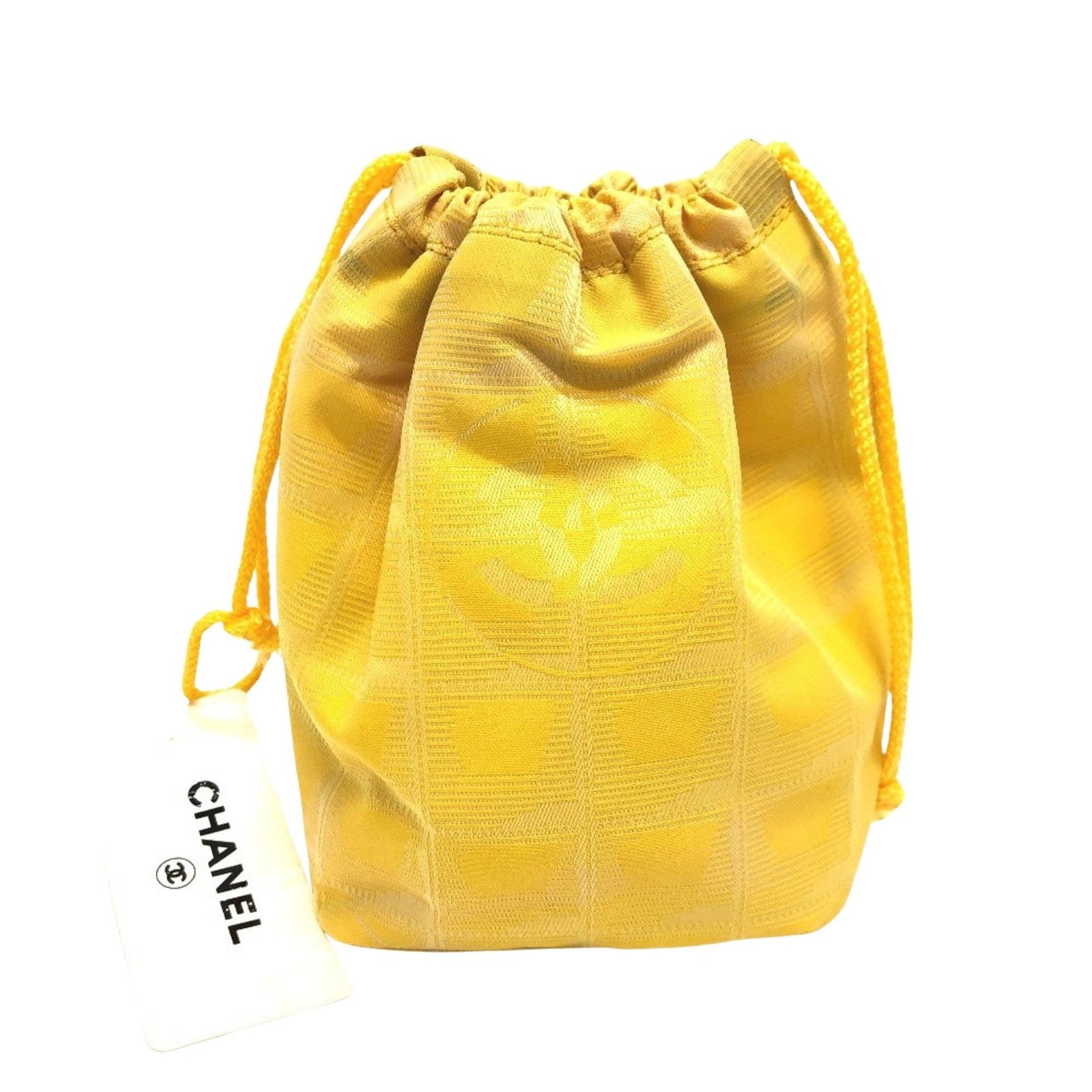 Chanel Yellow Drawstring Clutch