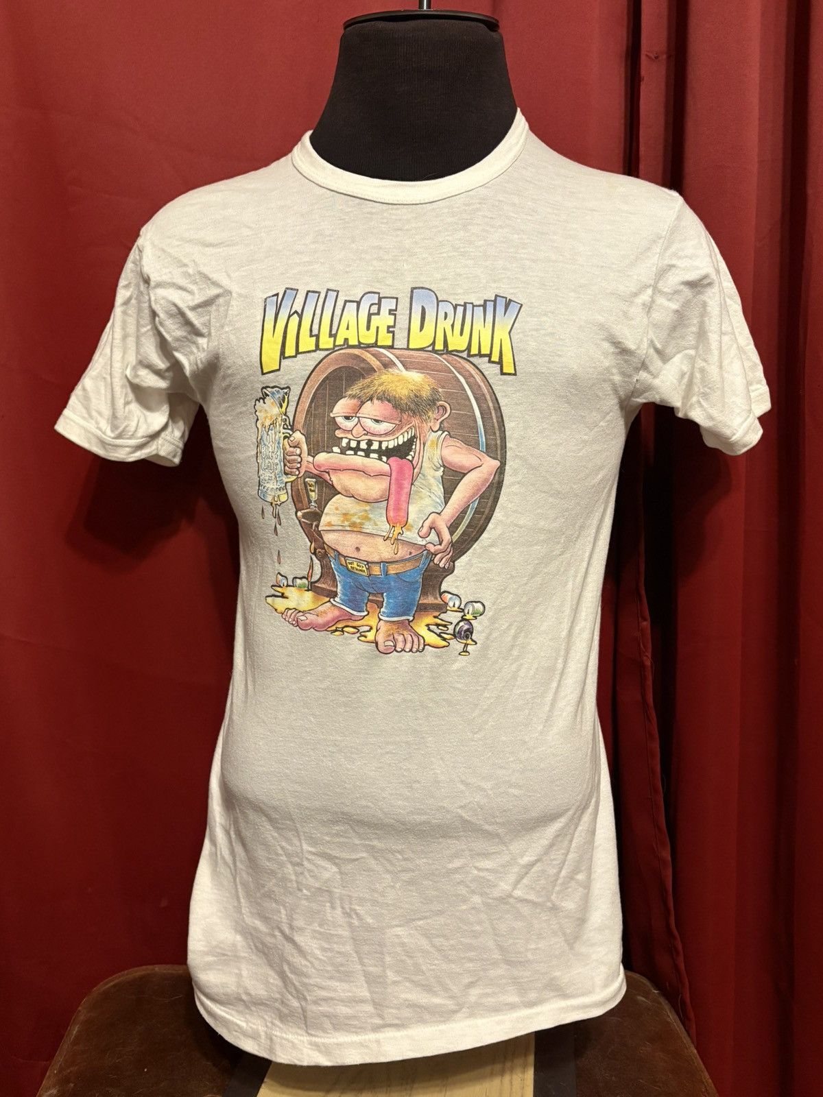 Vintage Vintage Village Drunk Tshirt 80’s Ringer Tee Iron On Grail Size US XL / EU 56 / 4 - 2 Thumbnail
