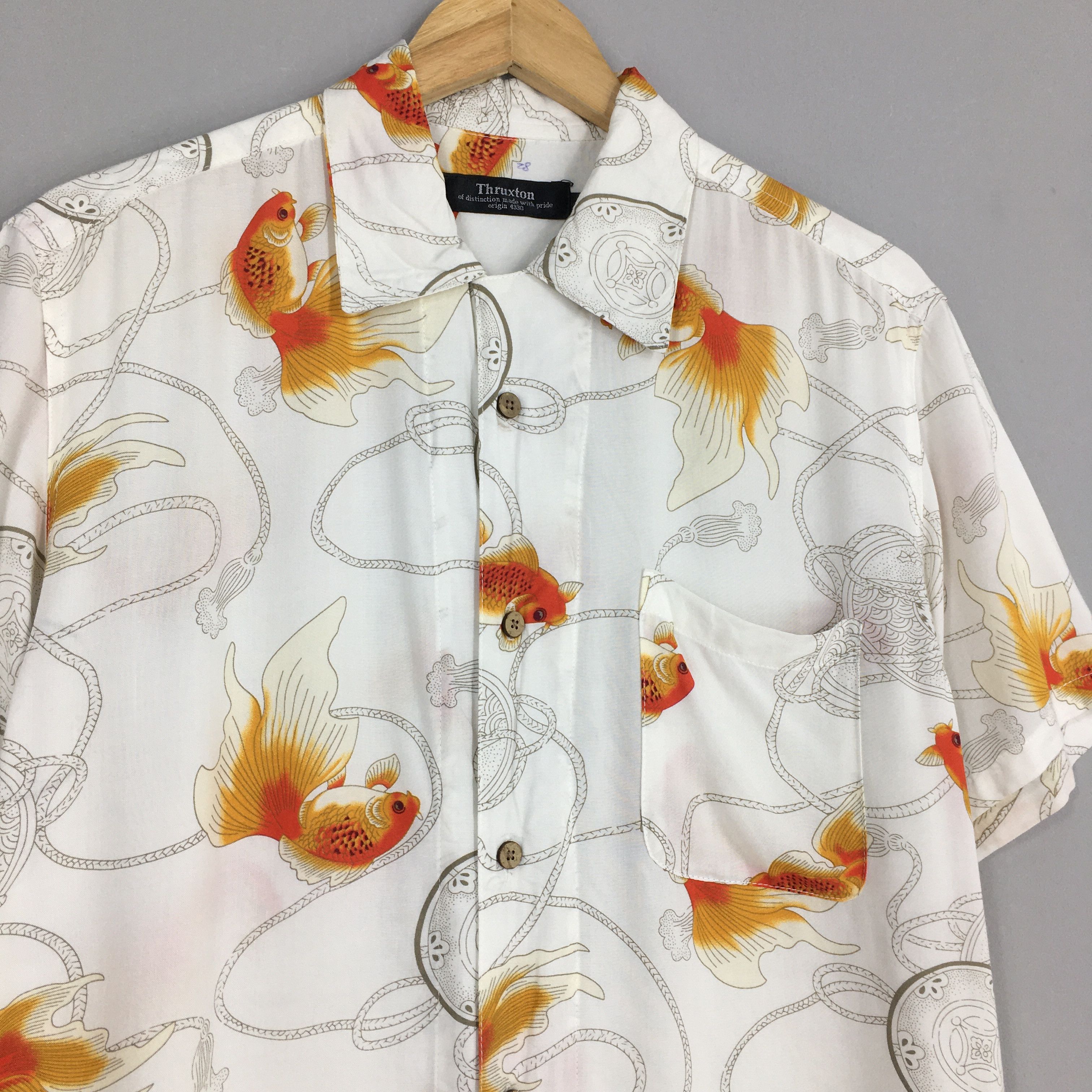 Sun Surf Vintage Hawaiian Surf Japanese Gold Fish Rayon Shirt Large Size US L / EU 52-54 / 3 - 3 Thumbnail