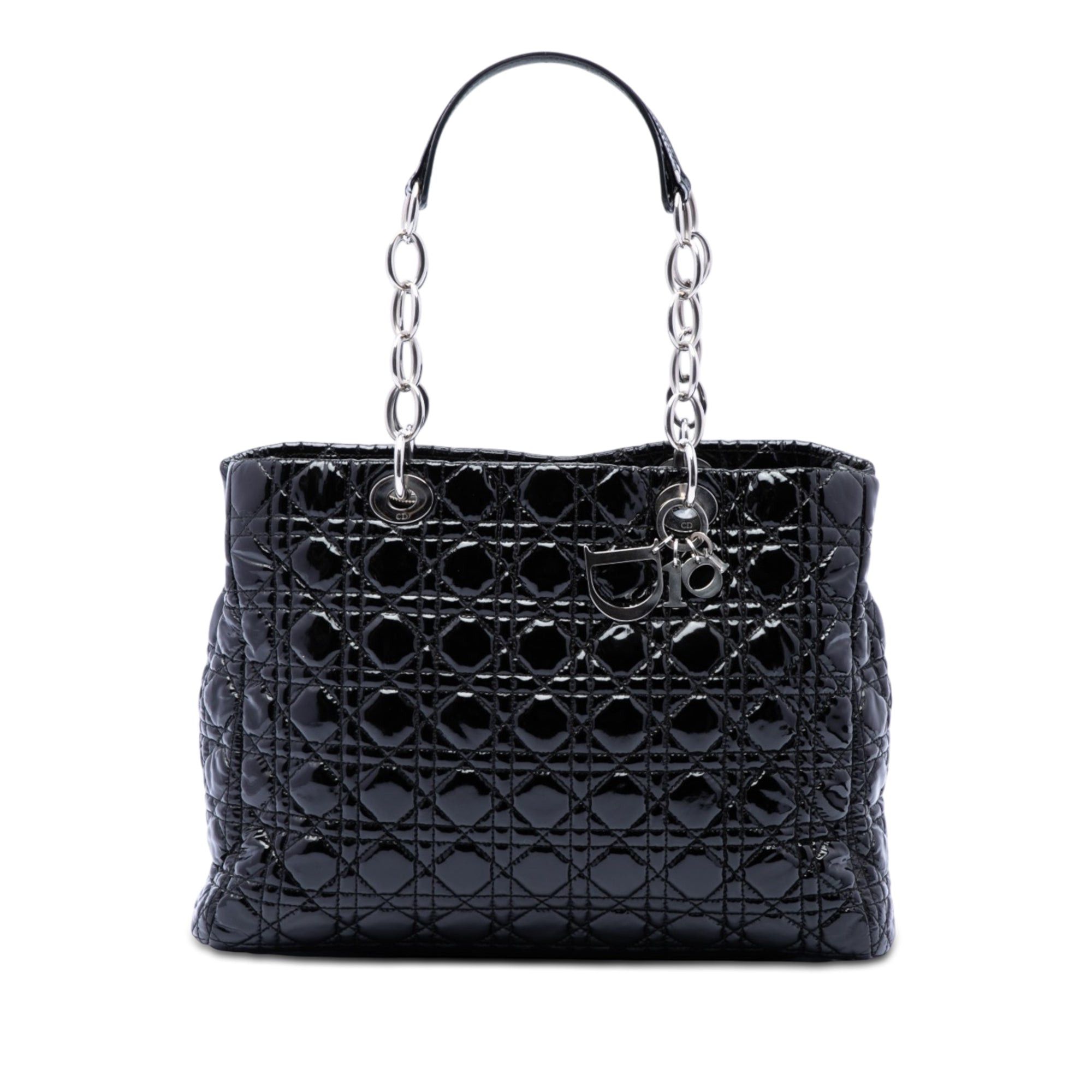 Dior Large Patent Cannage Lady Dior Soft Shopping Tote Size ONE SIZE - 1 Thumbnail