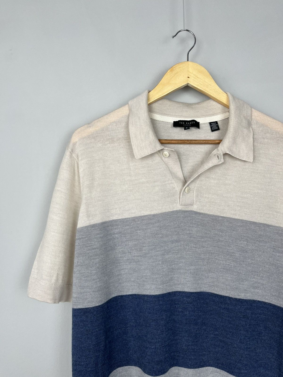 Ted Baker Ted Baker London Luxury Wool Knitted Polo Size US XL / EU 56 / 4 - 2 Thumbnail