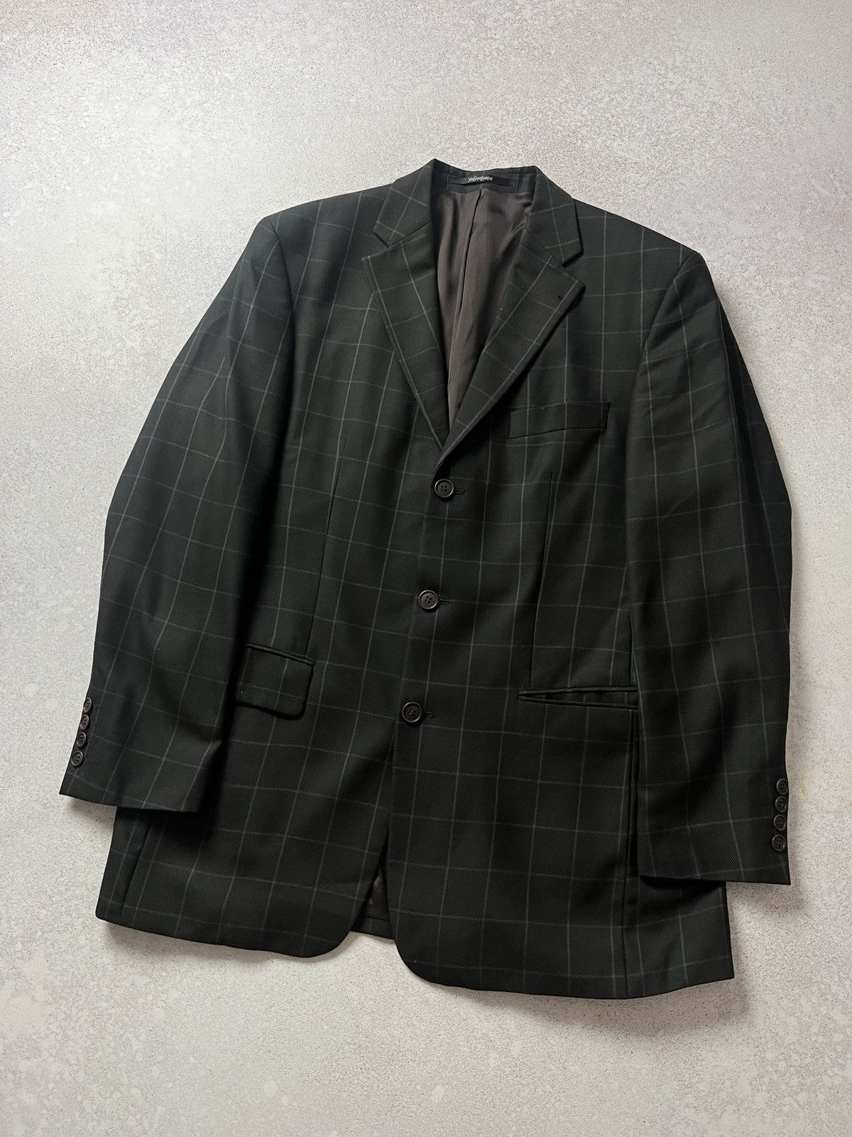 Yves Saint Laurent Vintage Yves Saint Laurent Blazer Checked Luxury YSL Size 52R - 1 Thumbnail