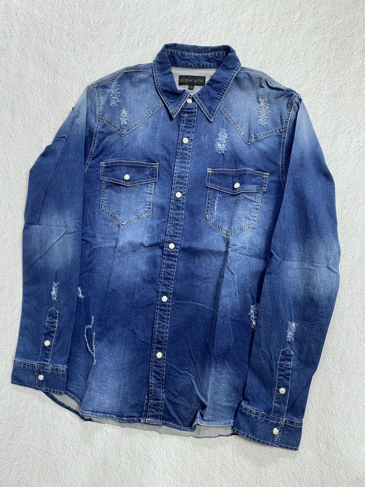 In The Attic In the attic distressed denim shirt Size US L / EU 52-54 / 3 - 3 Thumbnail