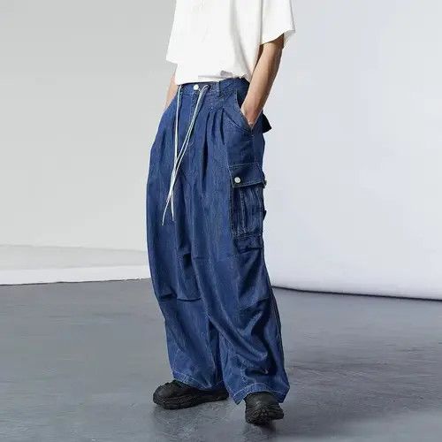 Japanese Brand 21SS Indigo Union Japan Blue Denim Worker Outdoor Pants Size US 32 / EU 48 - 2 Thumbnail