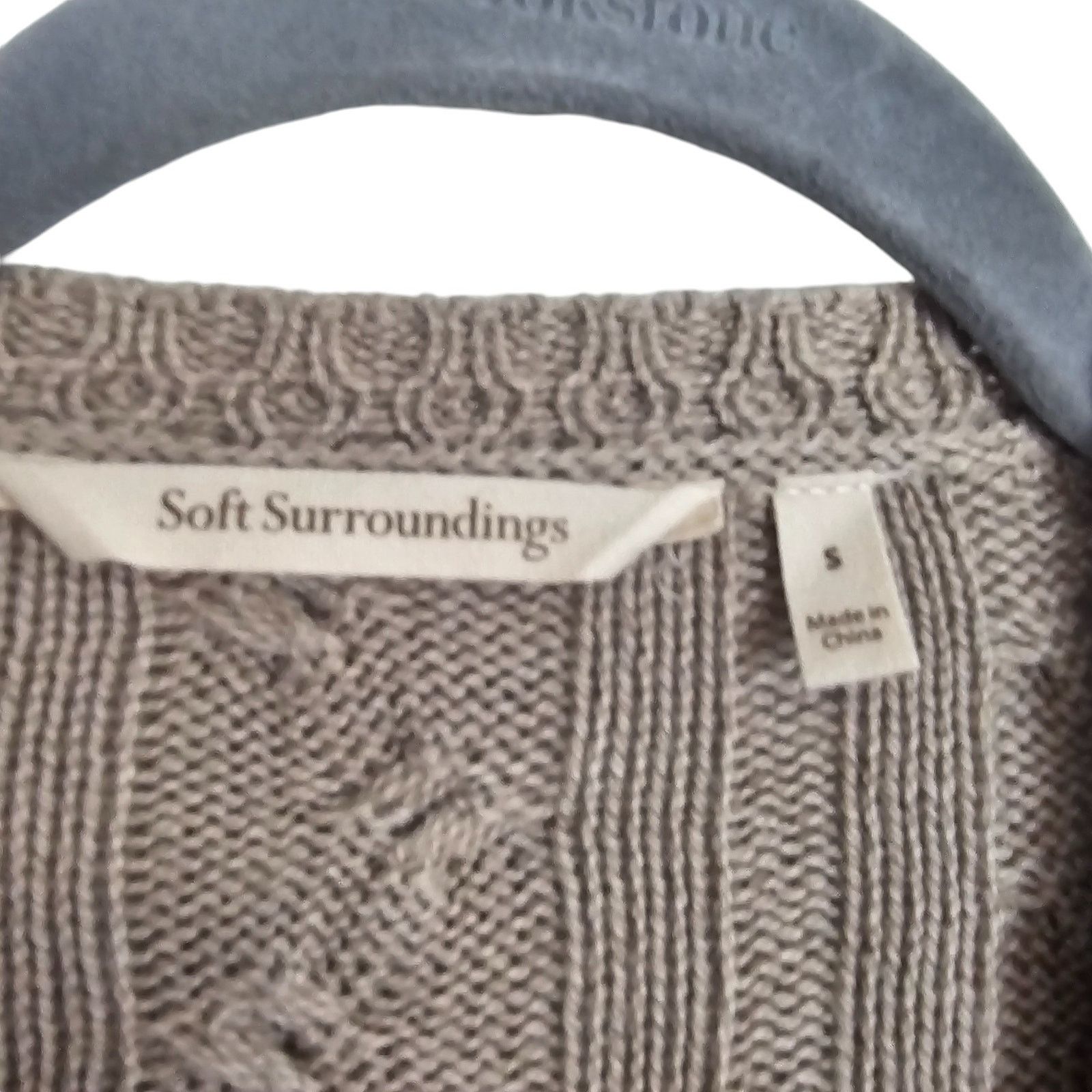 Soft Surroundings Soft Surroundings Wool Cardigan Sweater Cable Knit Rustic S Size S / US 4 / IT 40 - 6 Thumbnail
