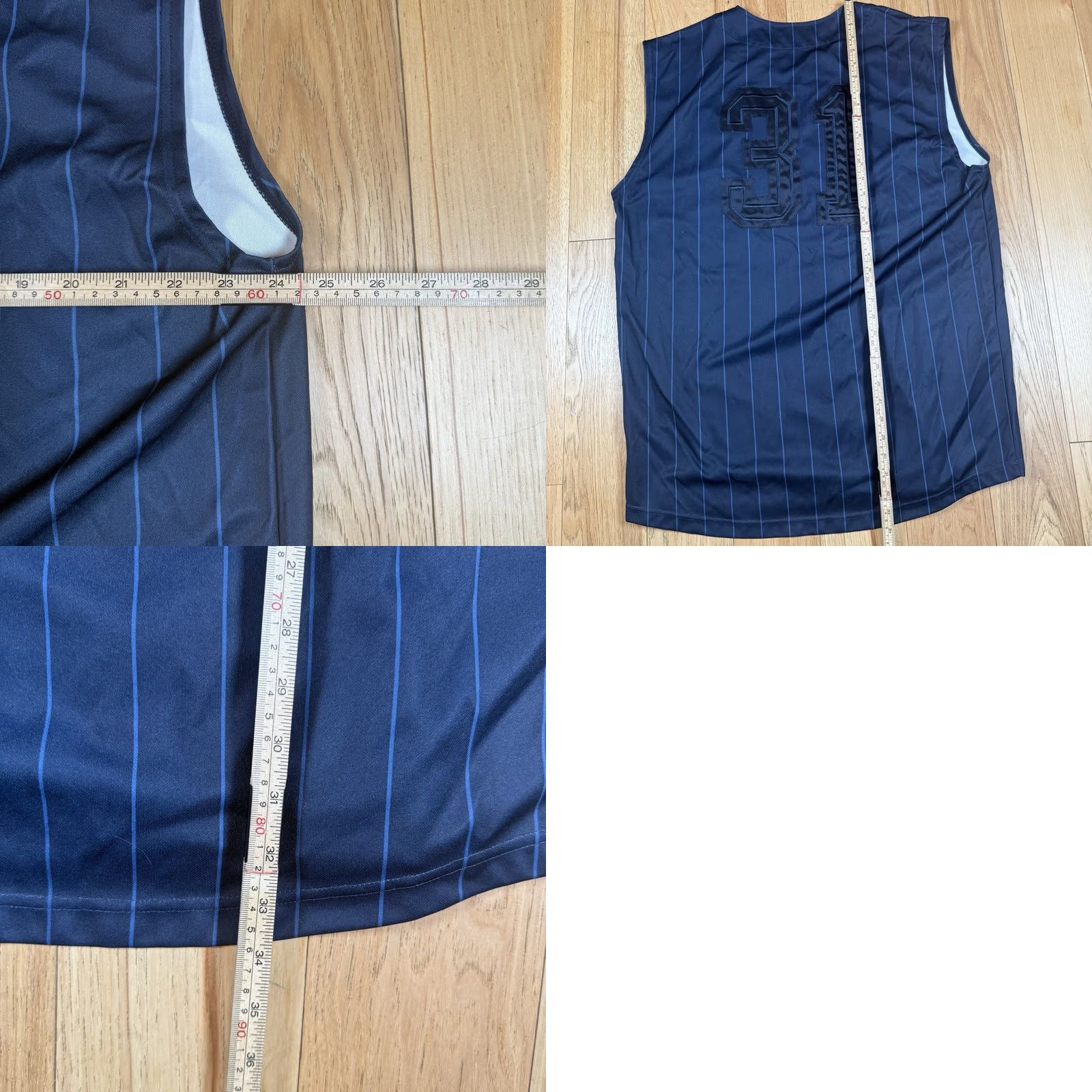 Nike VINTAGE Nike Baseball Jersey Tank Mens XL Blue Pinstripe N Logo Sleeveless 31 Size US XL / EU 56 / 4 - 8 Thumbnail