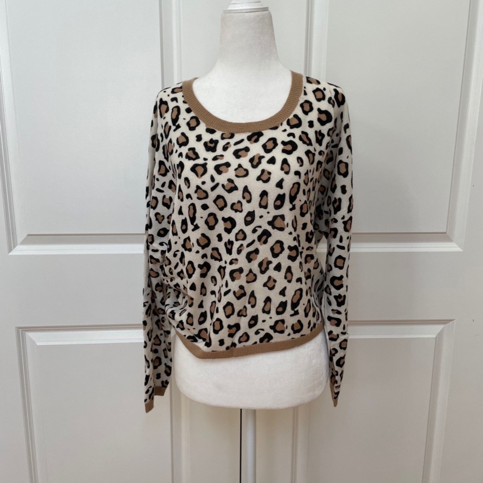 Leopard-Print Cashmere Sweater from BRODIE CASHMERE