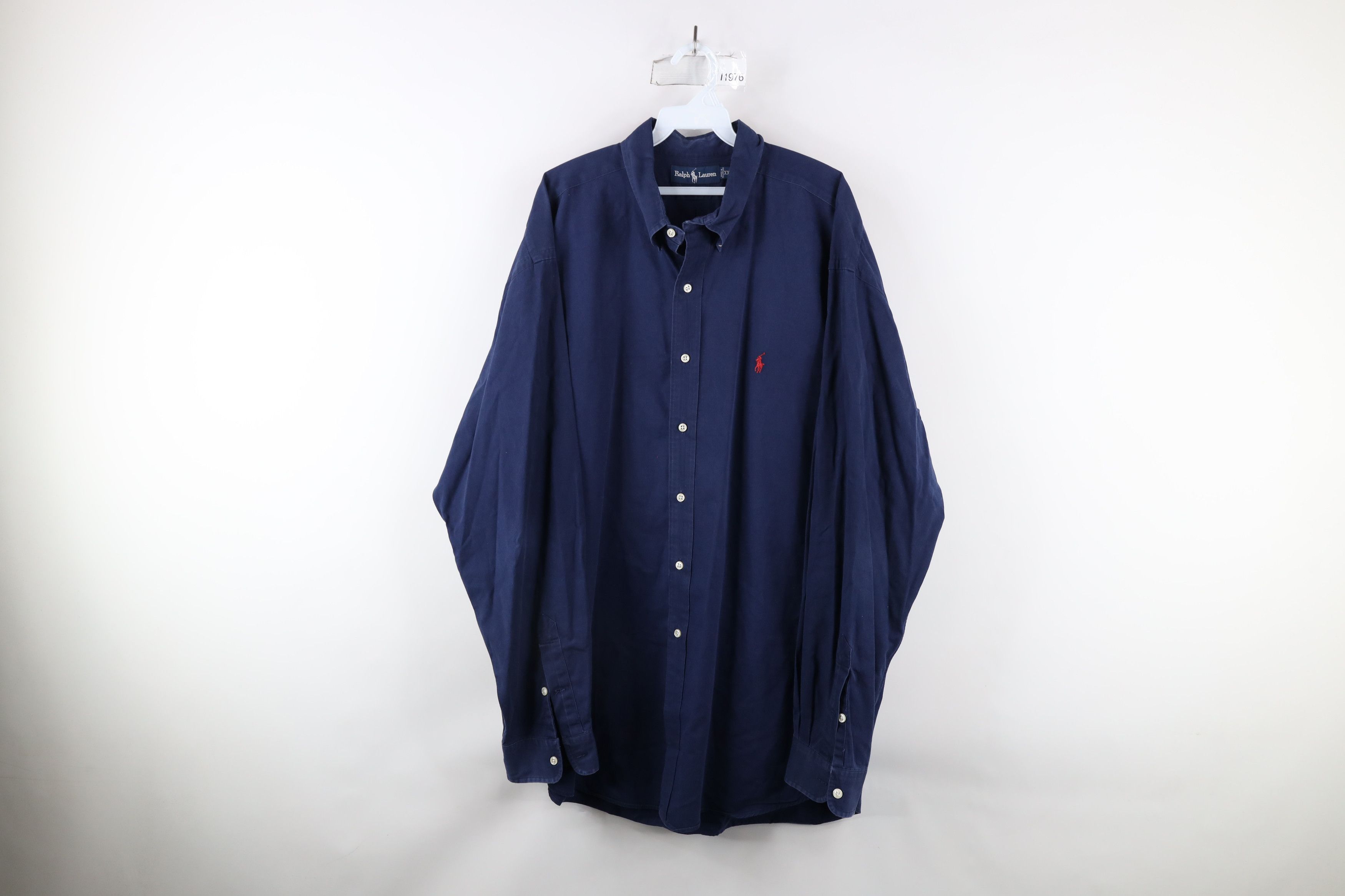 Ralph Lauren × Vintage Vintage 90s Ralph Lauren Collared Button Down Shirt Blue Size US XXL / EU 58 / 5 - 1 Thumbnail