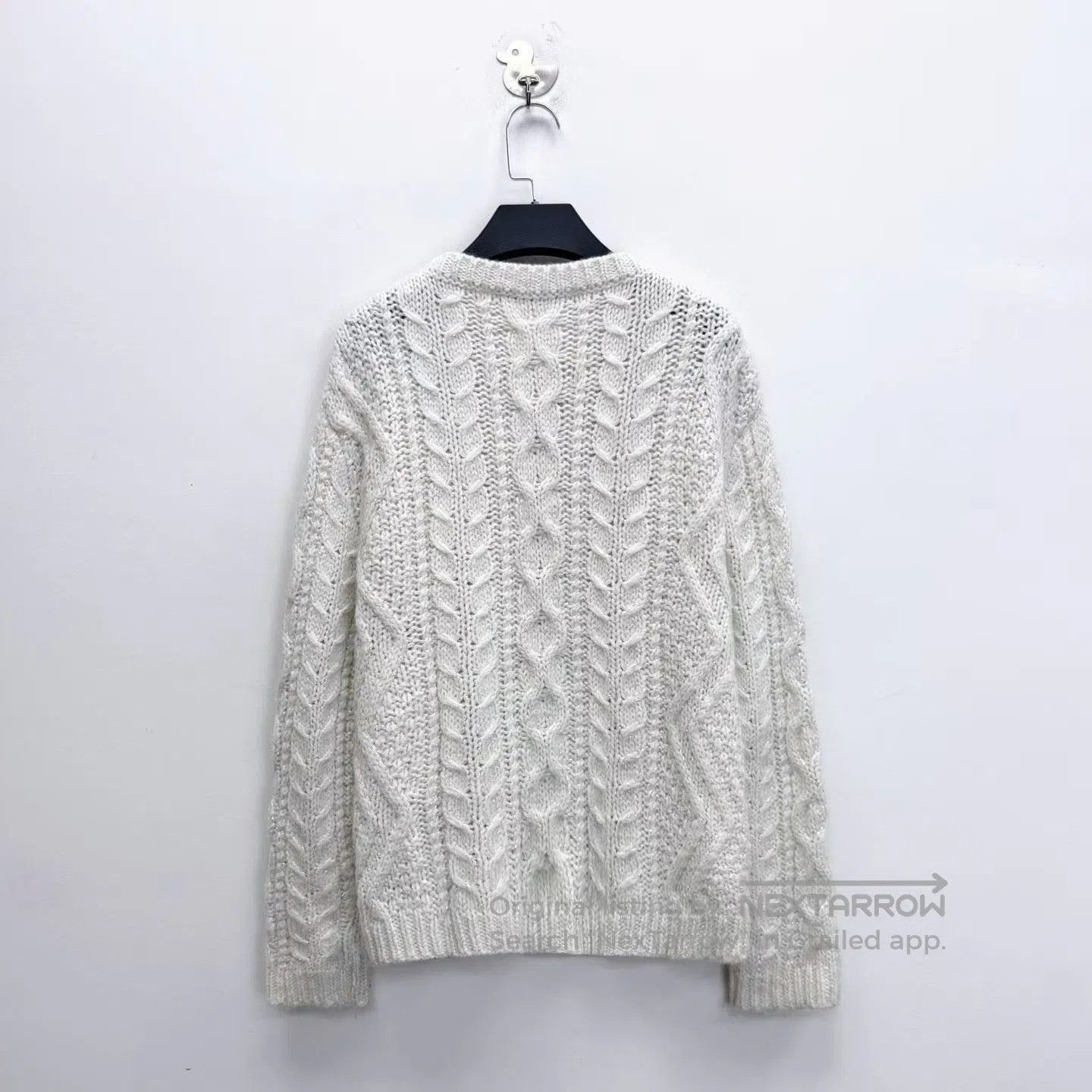 Valentino Valentino White Sequin Bow Sweater. Size M / US 6-8 / IT 42-44 - 2 Thumbnail