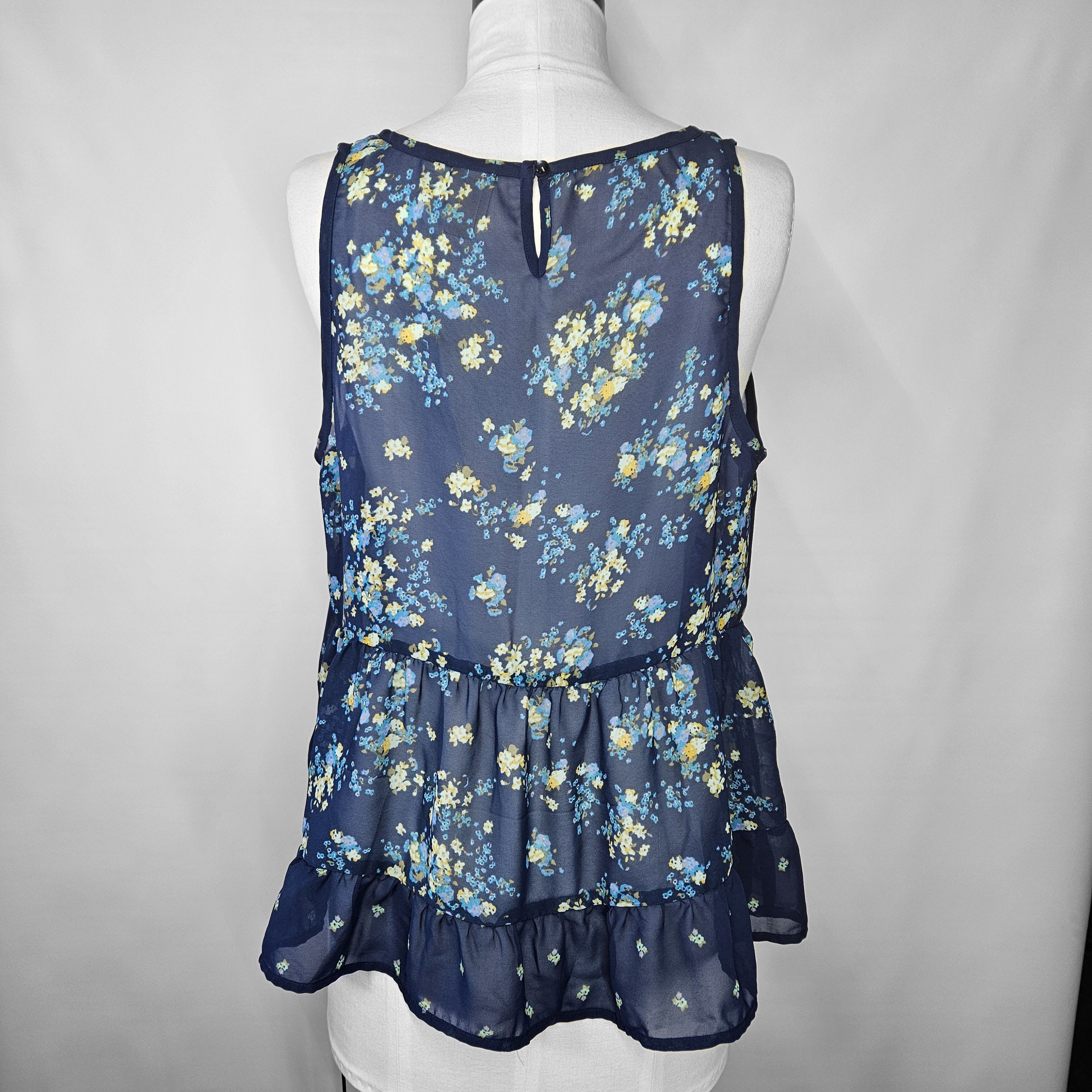 Mossimo Mossimo Size XXL Top Sheer Chiffon Ruffled Ditzy Floral Size XXL / US 16-18 / IT 52-54 - 4 Thumbnail