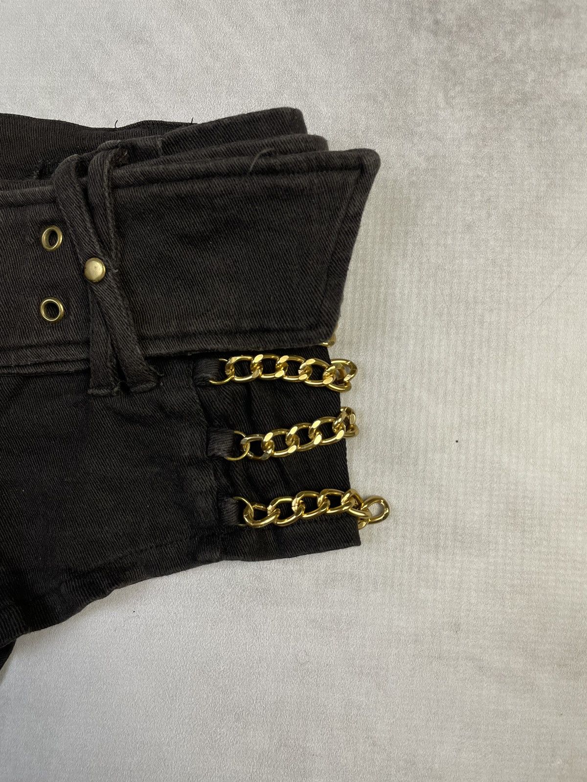 Japanese Brand Y2k Stella D.i.a Style Gold Chain Belted Gyaru Micro Shorts Size 25" / US 0 / IT 36 - 5 Thumbnail