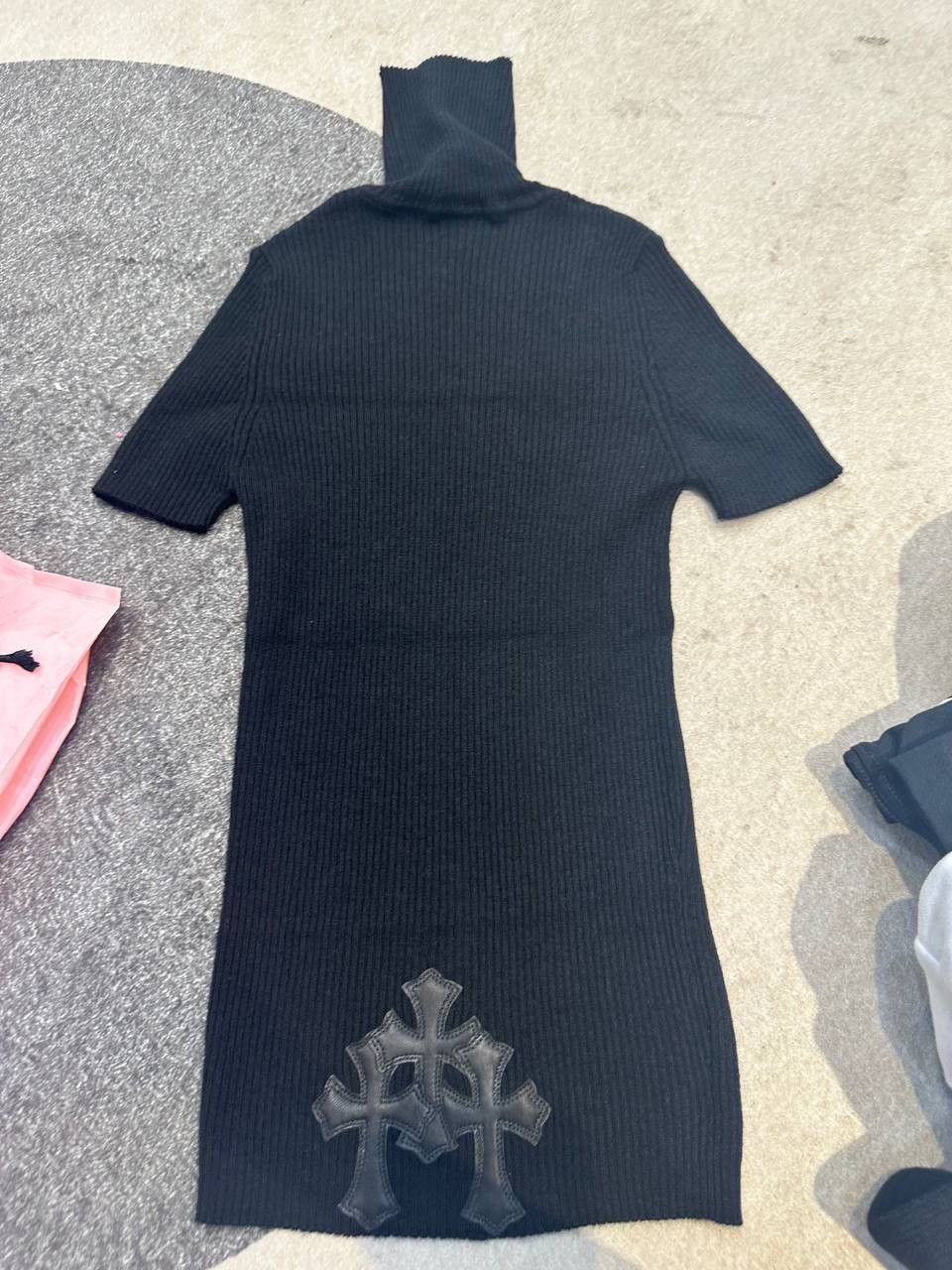 CHROME HEARTS Cashmere Lib Sknit Slim Top BLACK