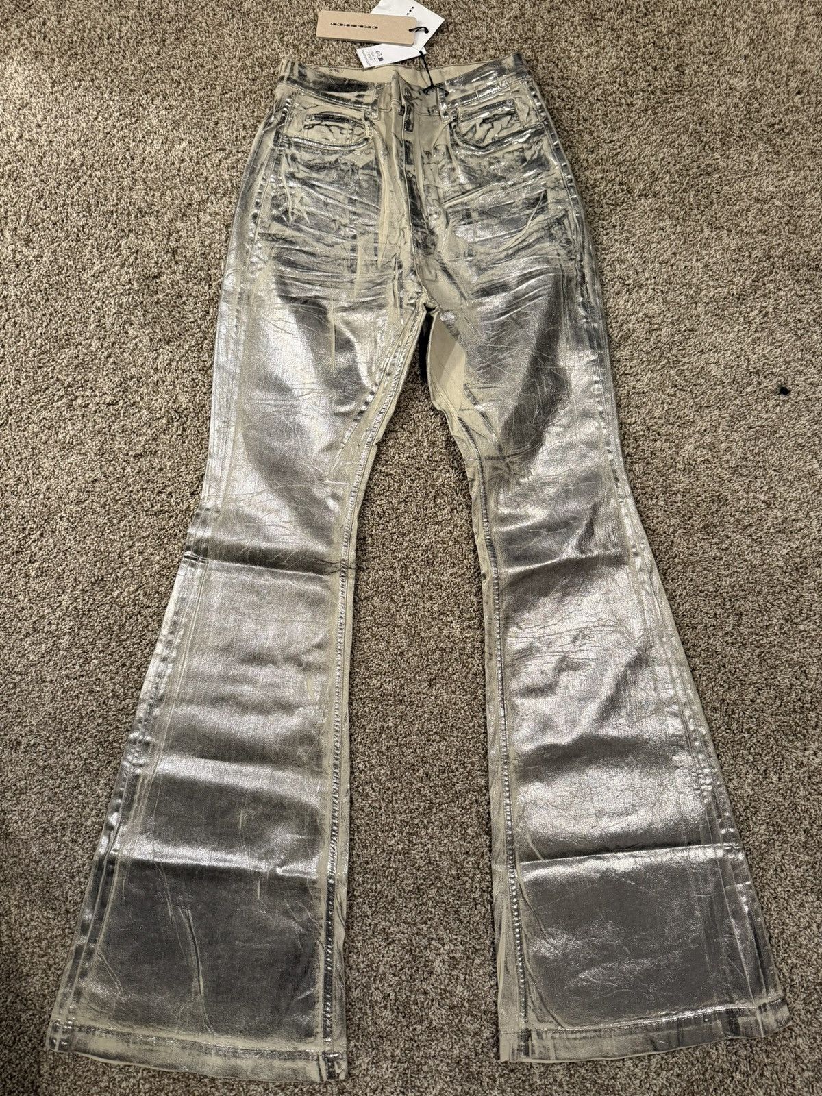 Rick Owens Drkshdw Concordians Bolan Bootcut Waxed Denim