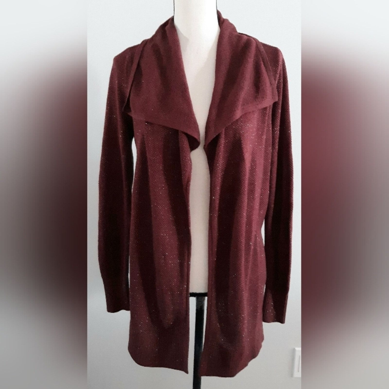 Loft LOFT Metallic Drape Neck Cardigan Size M / US 6-8 / IT 42-44 - 1 Thumbnail