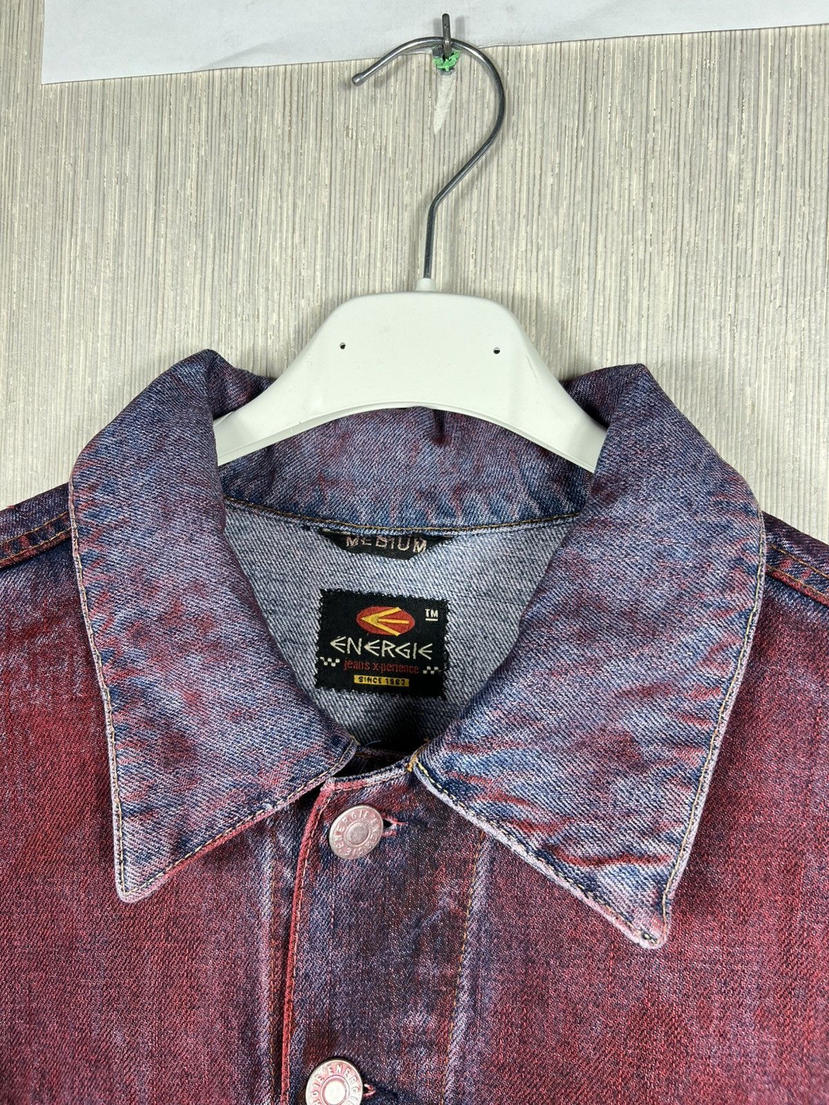 Energie Vintage Energie y2k jeans denim jacket red painted blood 90s Size M / US 6-8 / IT 42-44 - 8 Thumbnail