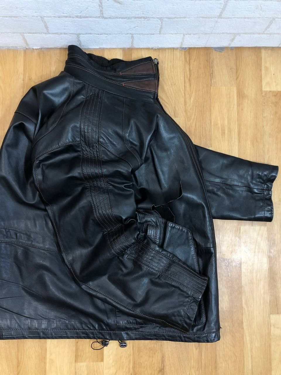 Genuine Leather 90s genuine leather gray boxy bomber jacket avant garde Size US L / EU 52-54 / 3 - 7 Thumbnail