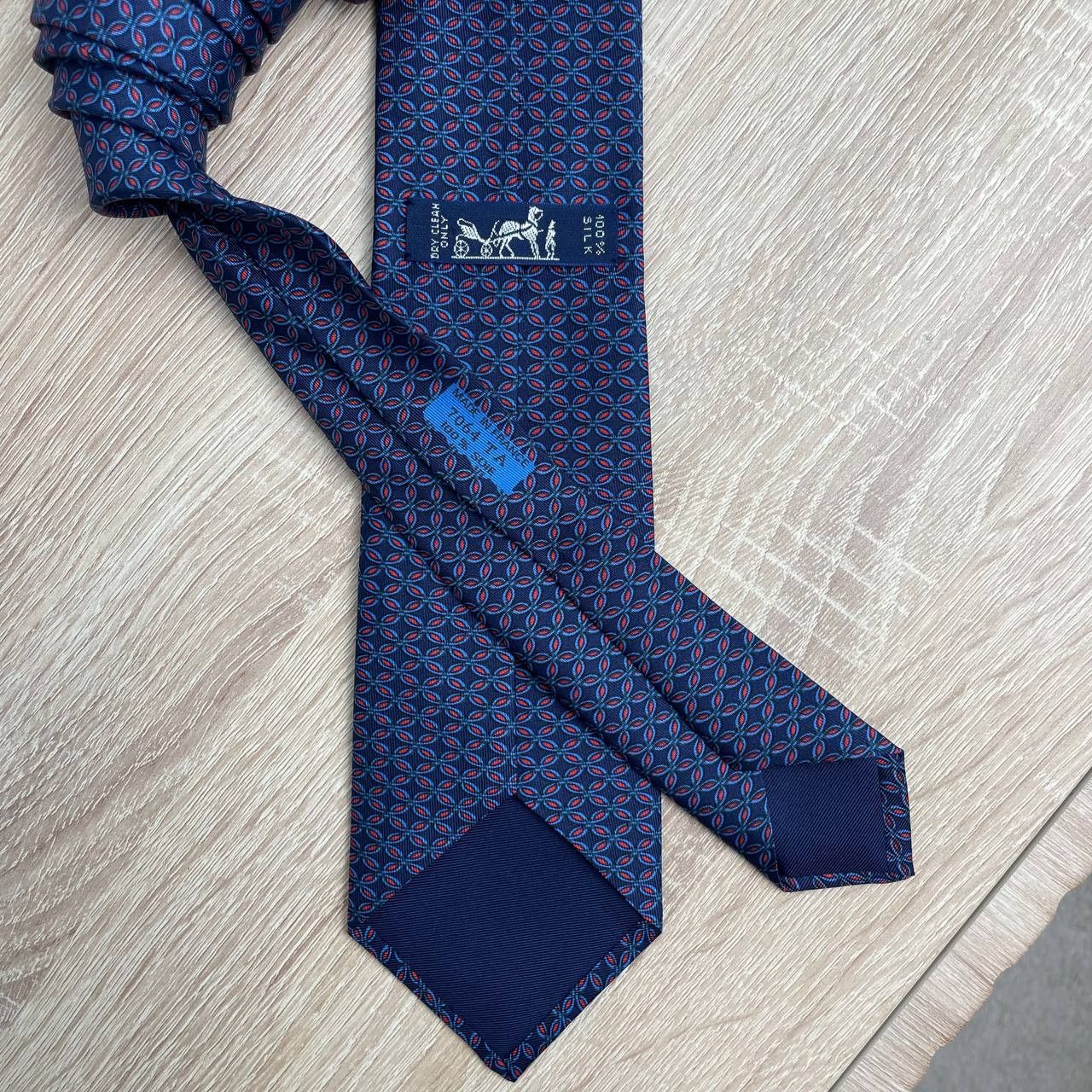 Hermes Hermes Paris Silk Tie 7064 TA Geometry Blue Size ONE SIZE - 4 Thumbnail