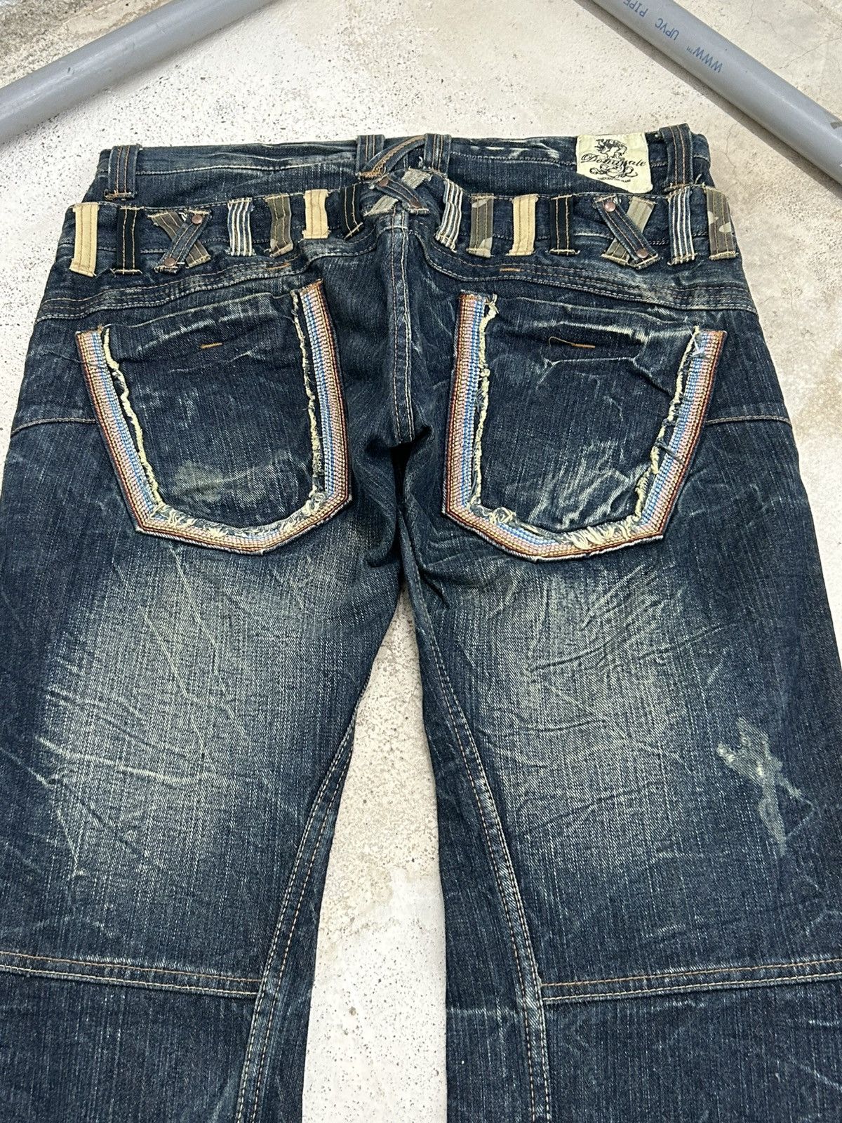 Le Grande Bleu (L.G.B.) Vintage Dominate Double Waist Jeans Clawn Marks Washed Size US 34 / EU 50 - 9 Thumbnail