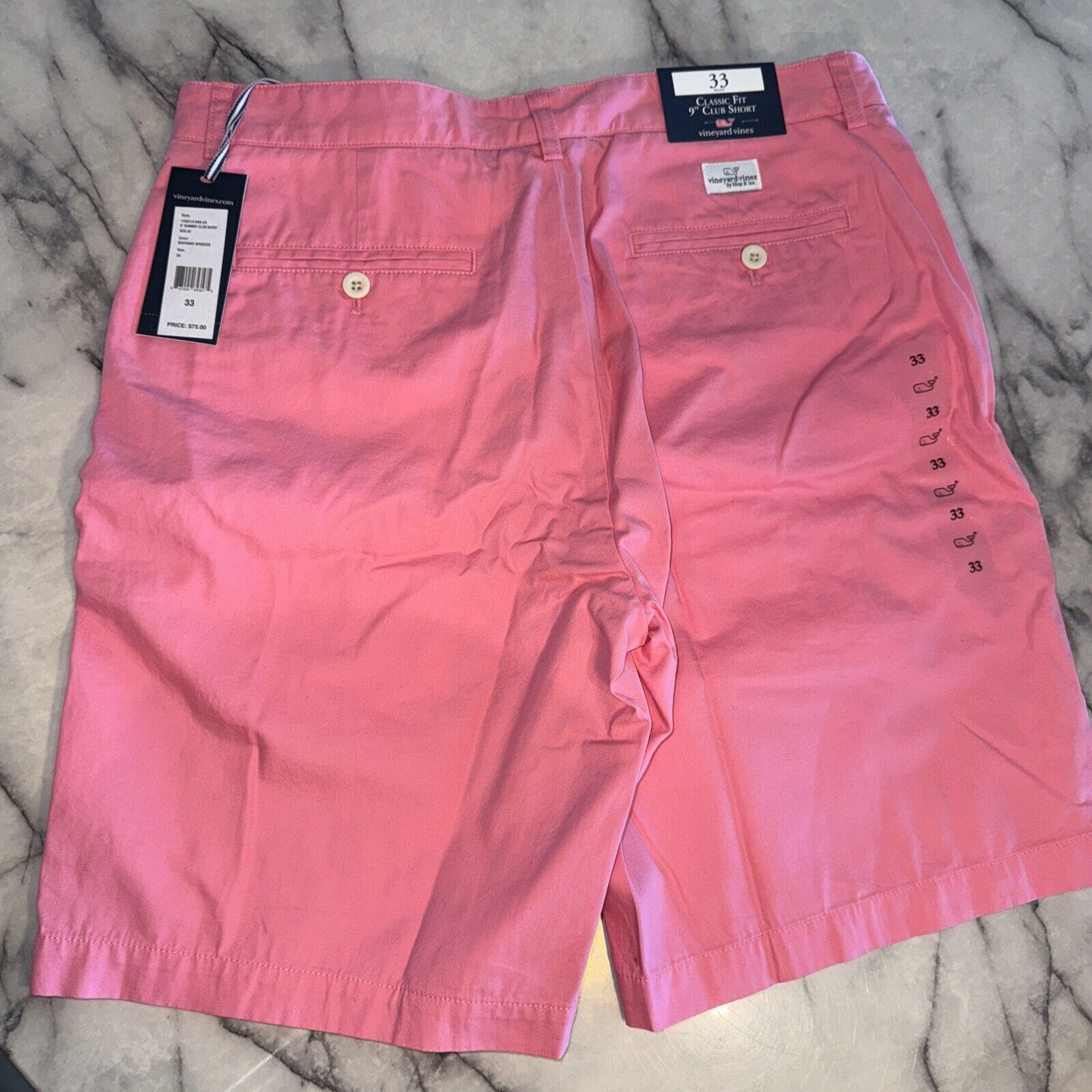 Vineyard store Vines Mens Pink Striped Shorts Size 36 Waist NWT